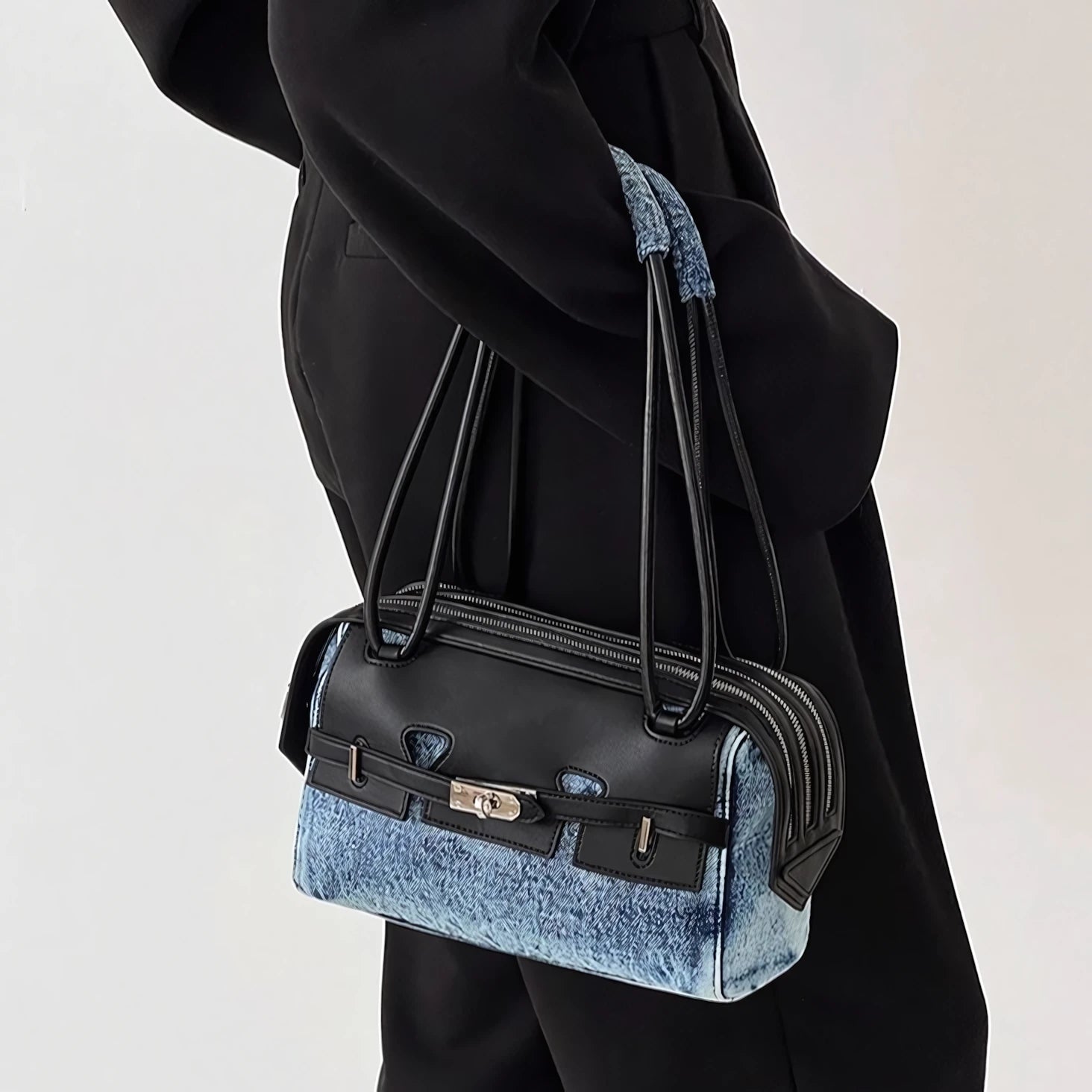 Blue Highway - Triple-Zip Denim Bowling Bag