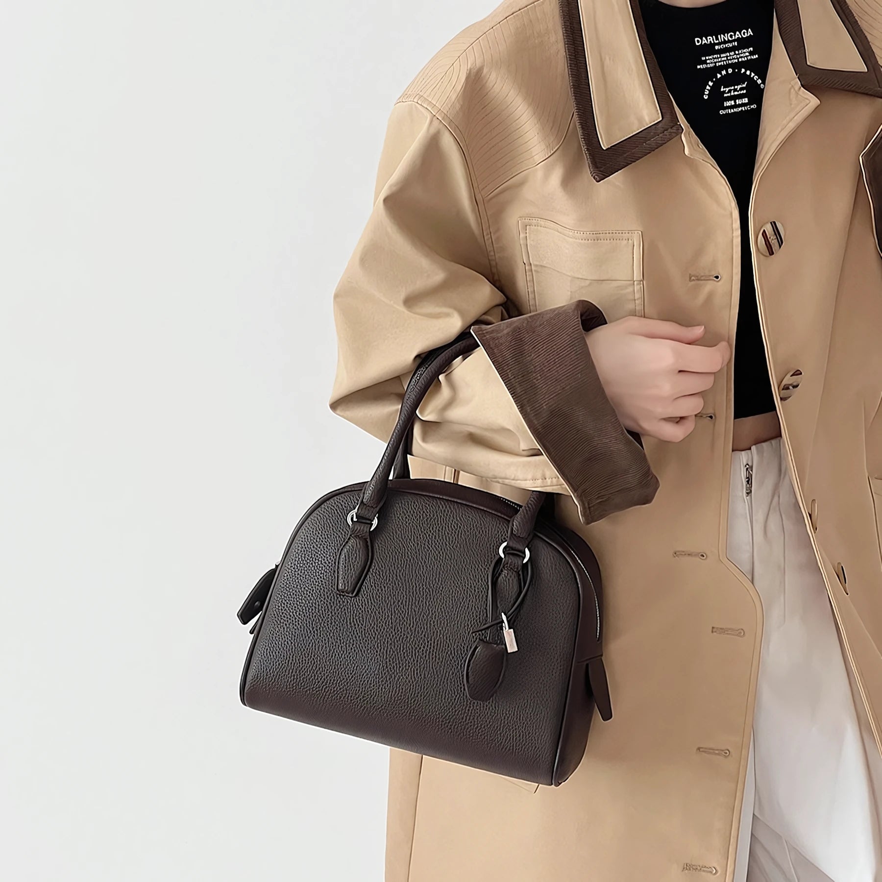Arc Key - Pebbled Boston Bag