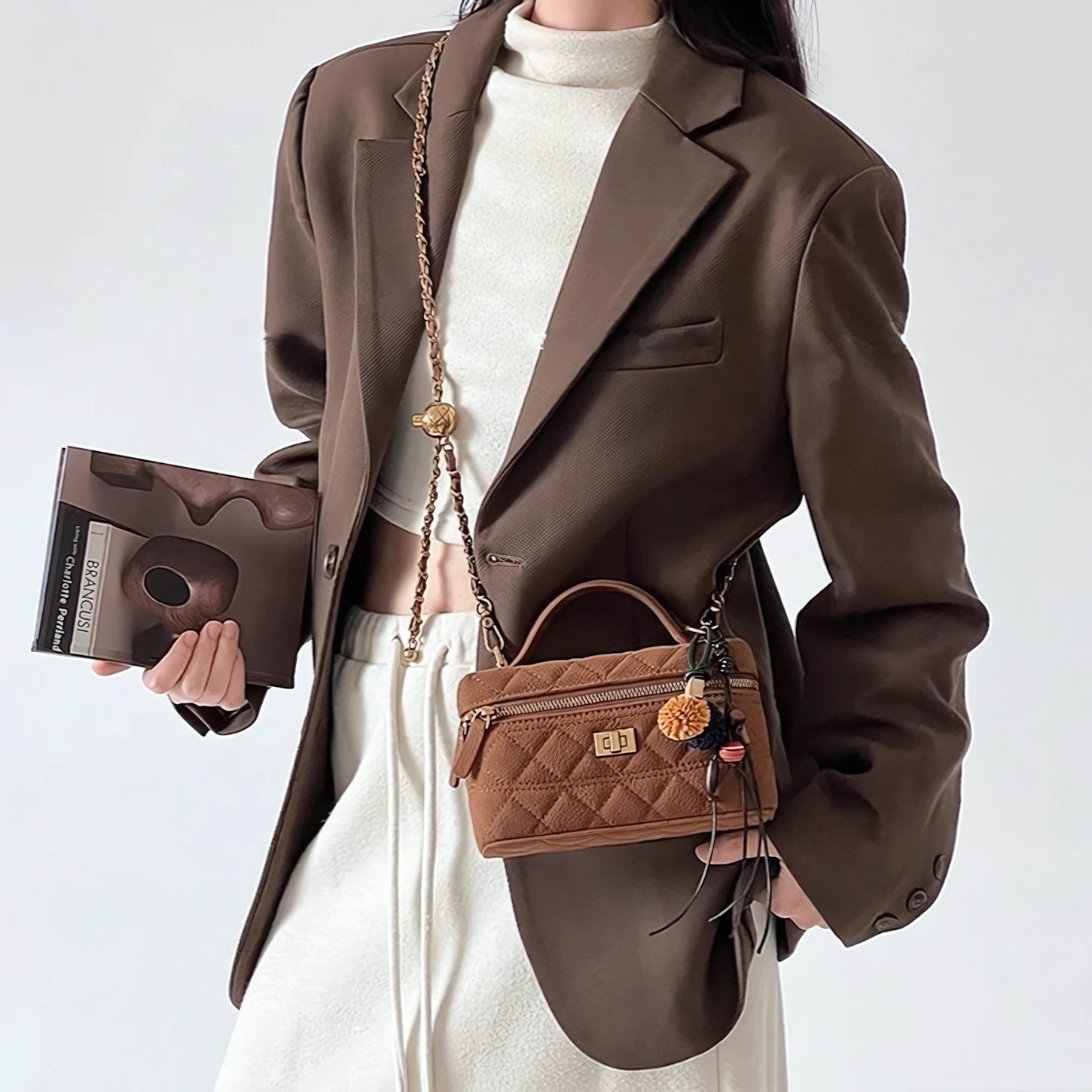 Caramel Biscuit - Vintage Quilted Box Bag