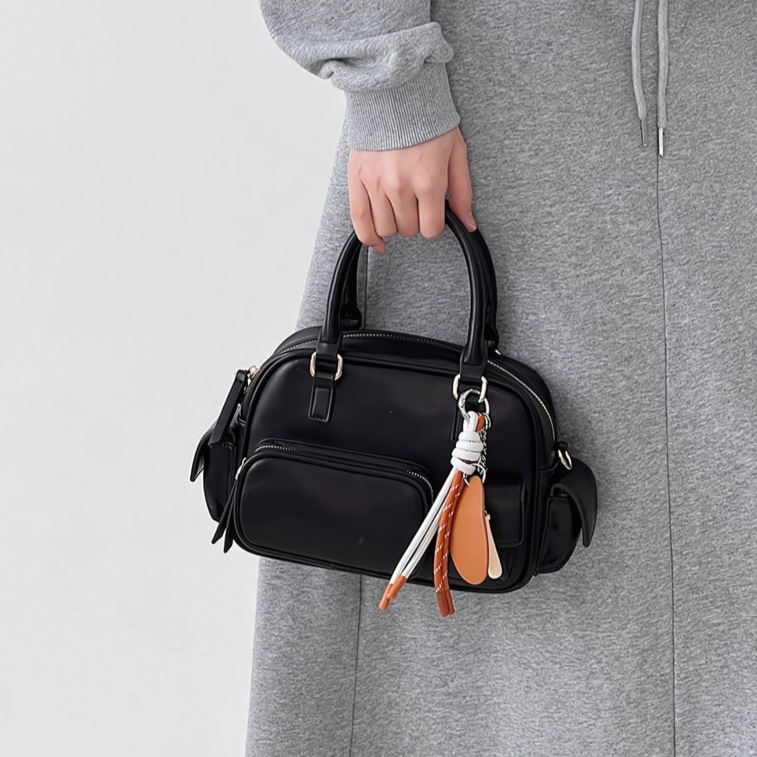 Cream Cookie Boston Bag