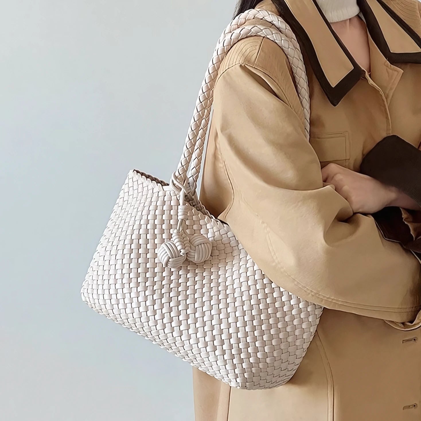Everyday Muse – Woven Tote with Dual Charms