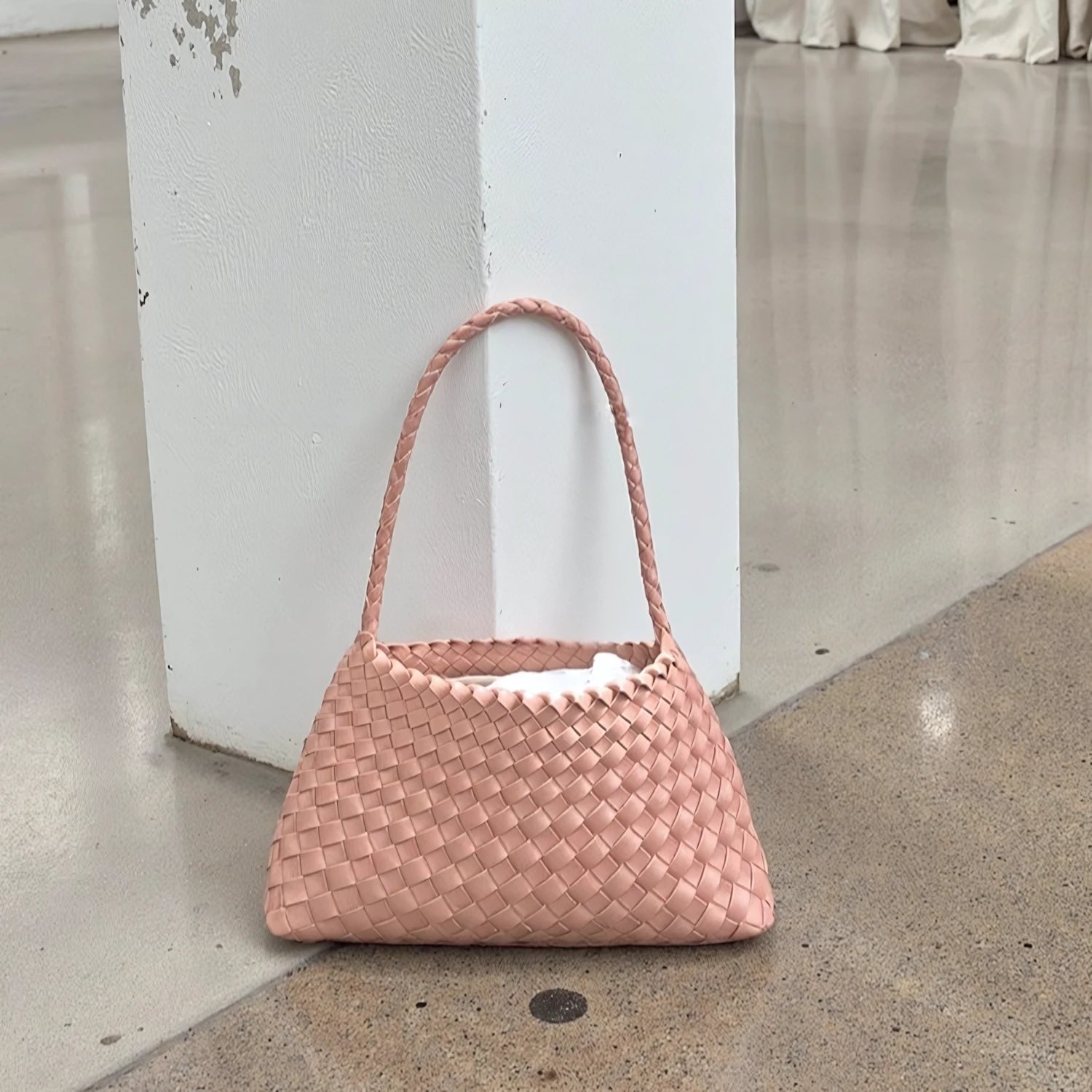 Caramel Canelé – Structured Woven Shoulder Bag