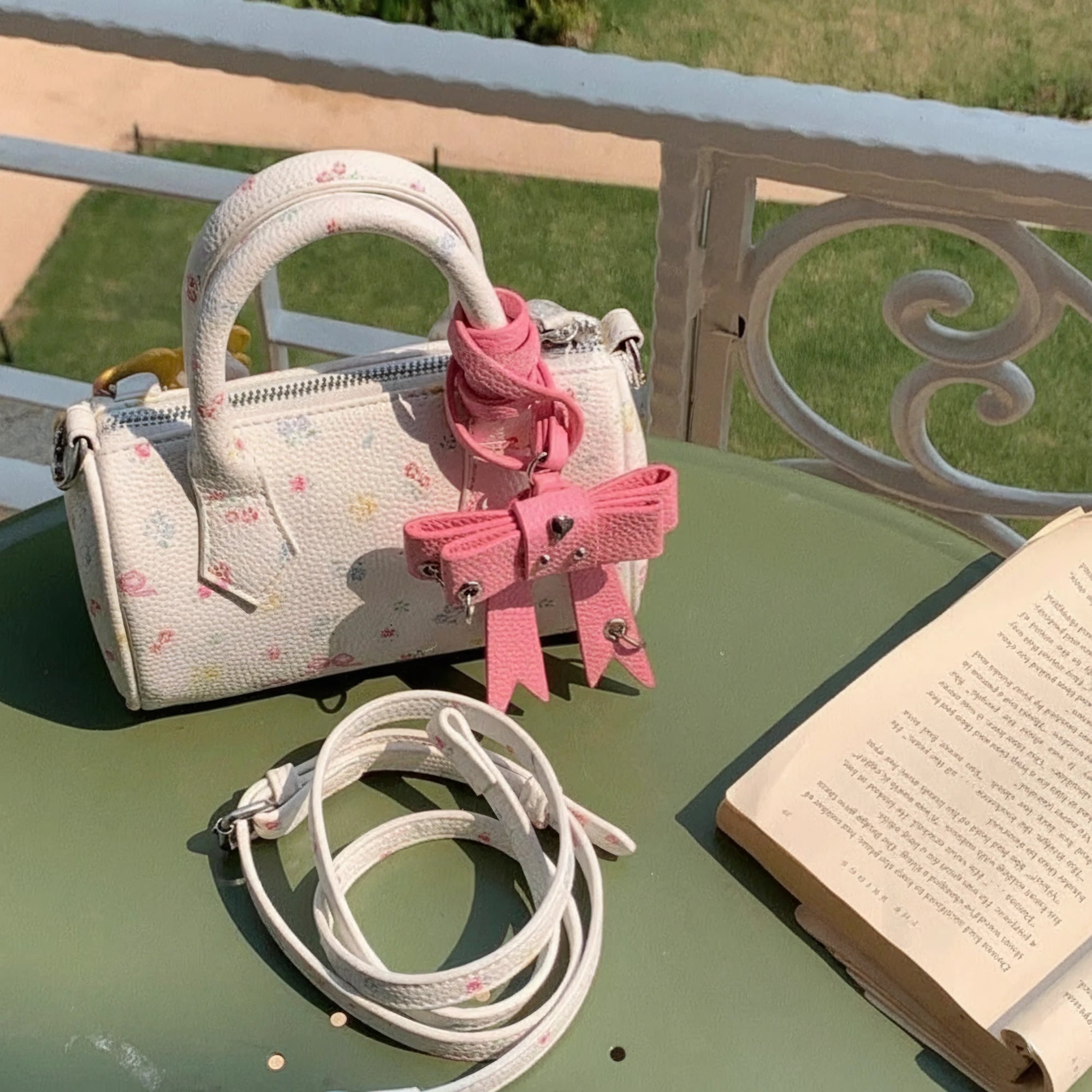 Floral Butterfly Garden Boston Bag