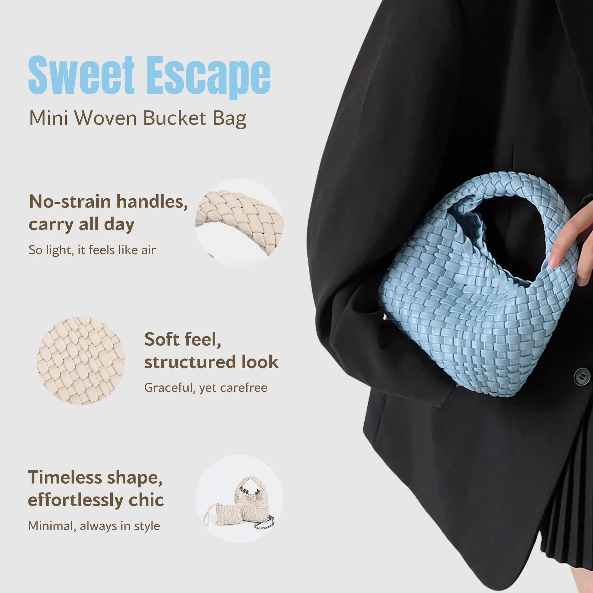 Sweet Escape - Mini Woven Bucket Bag