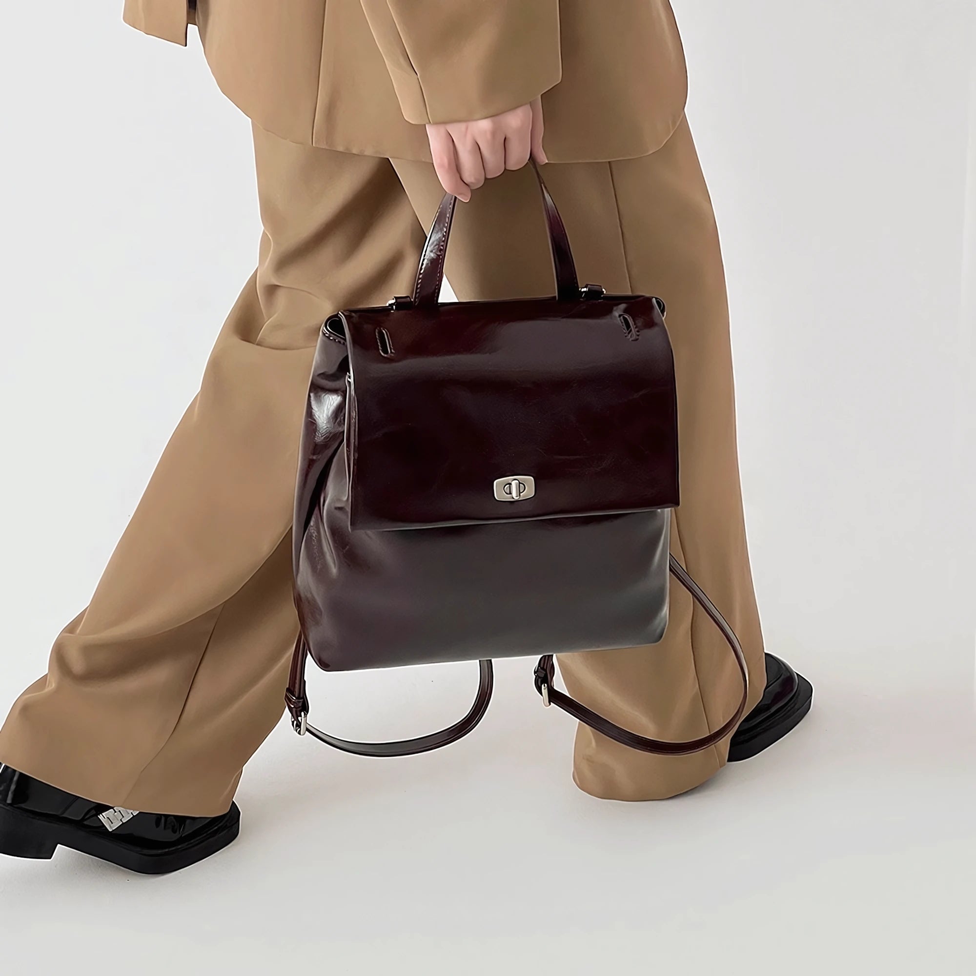 Library Hour – Glossed Convertible Backpack