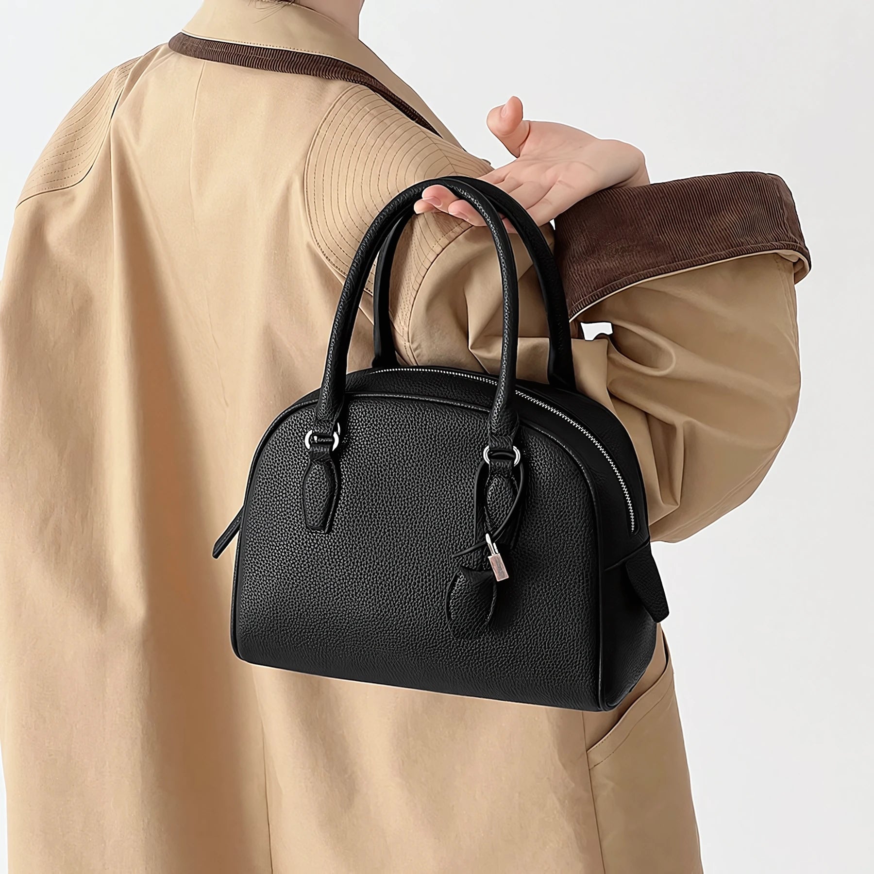 Arc Key - Pebbled Boston Bag