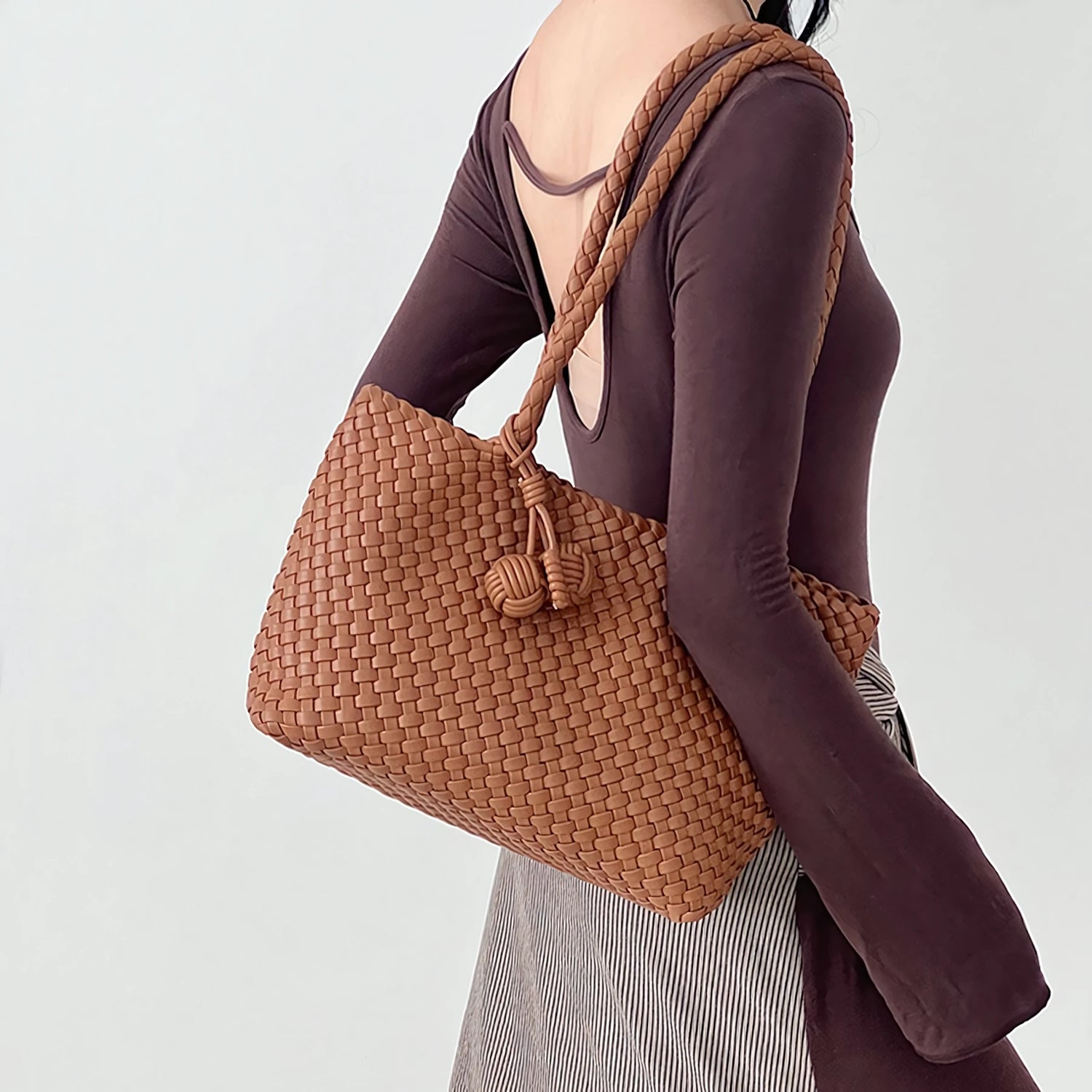 Everyday Muse – Woven Tote with Dual Charms