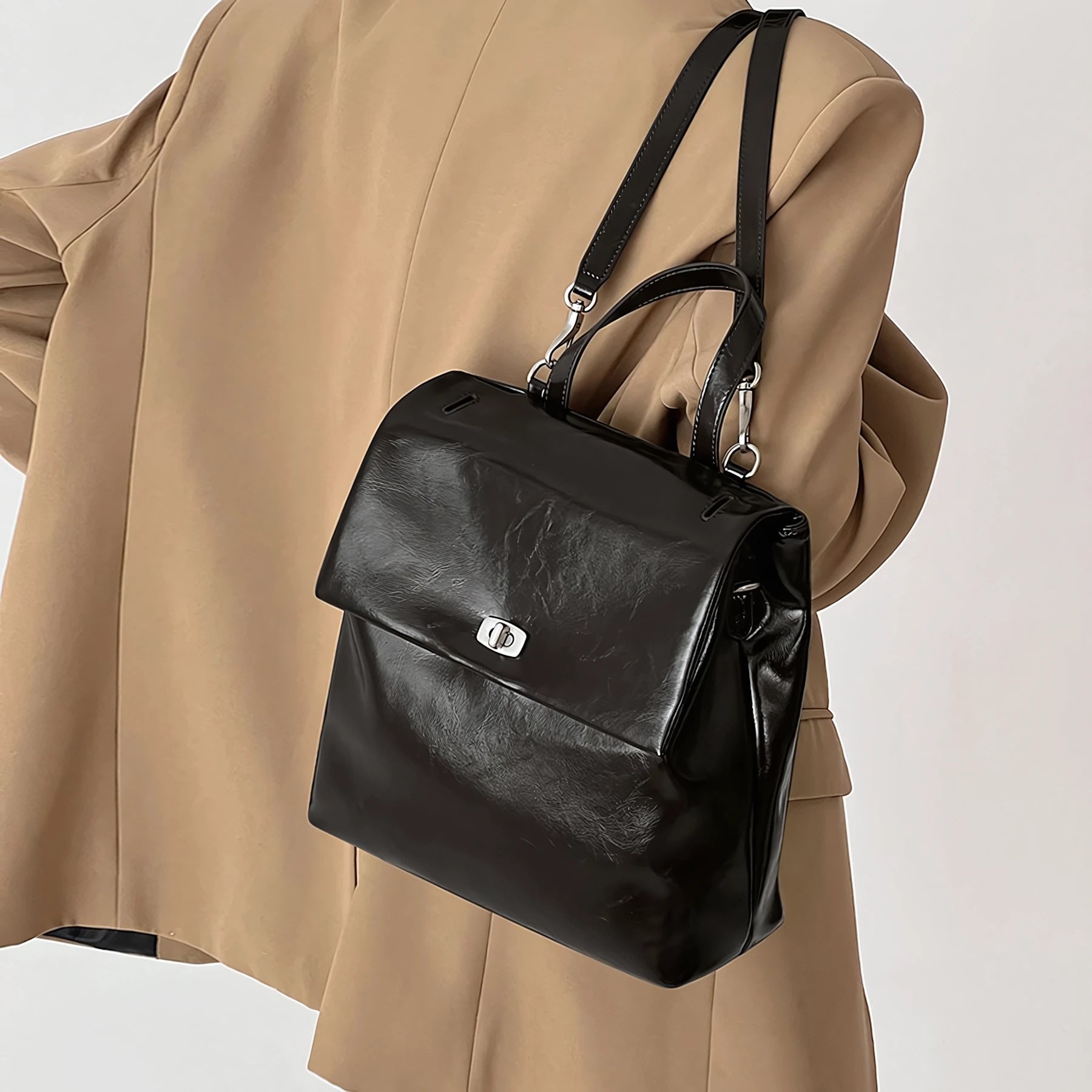Library Hour – Glossed Convertible Backpack