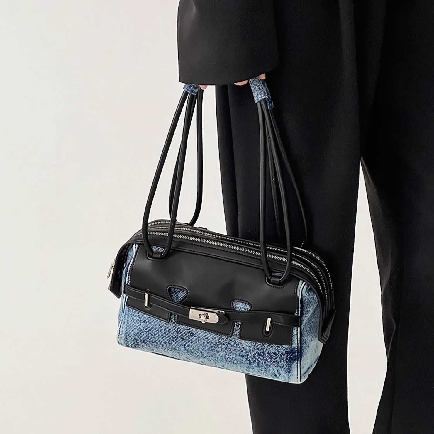 Blue Highway - Triple-Zip Denim Bowling Bag