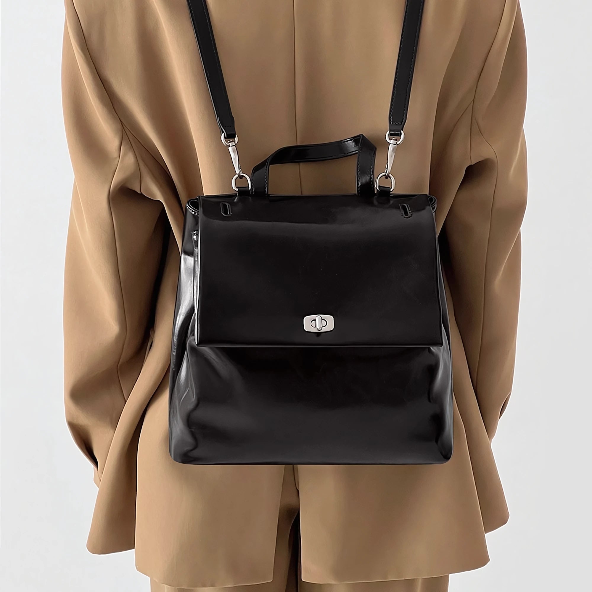 Library Hour – Glossed Convertible Backpack