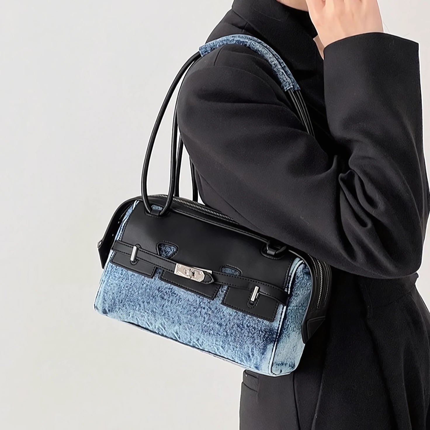 Blue Highway - Triple-Zip Denim Bowling Bag