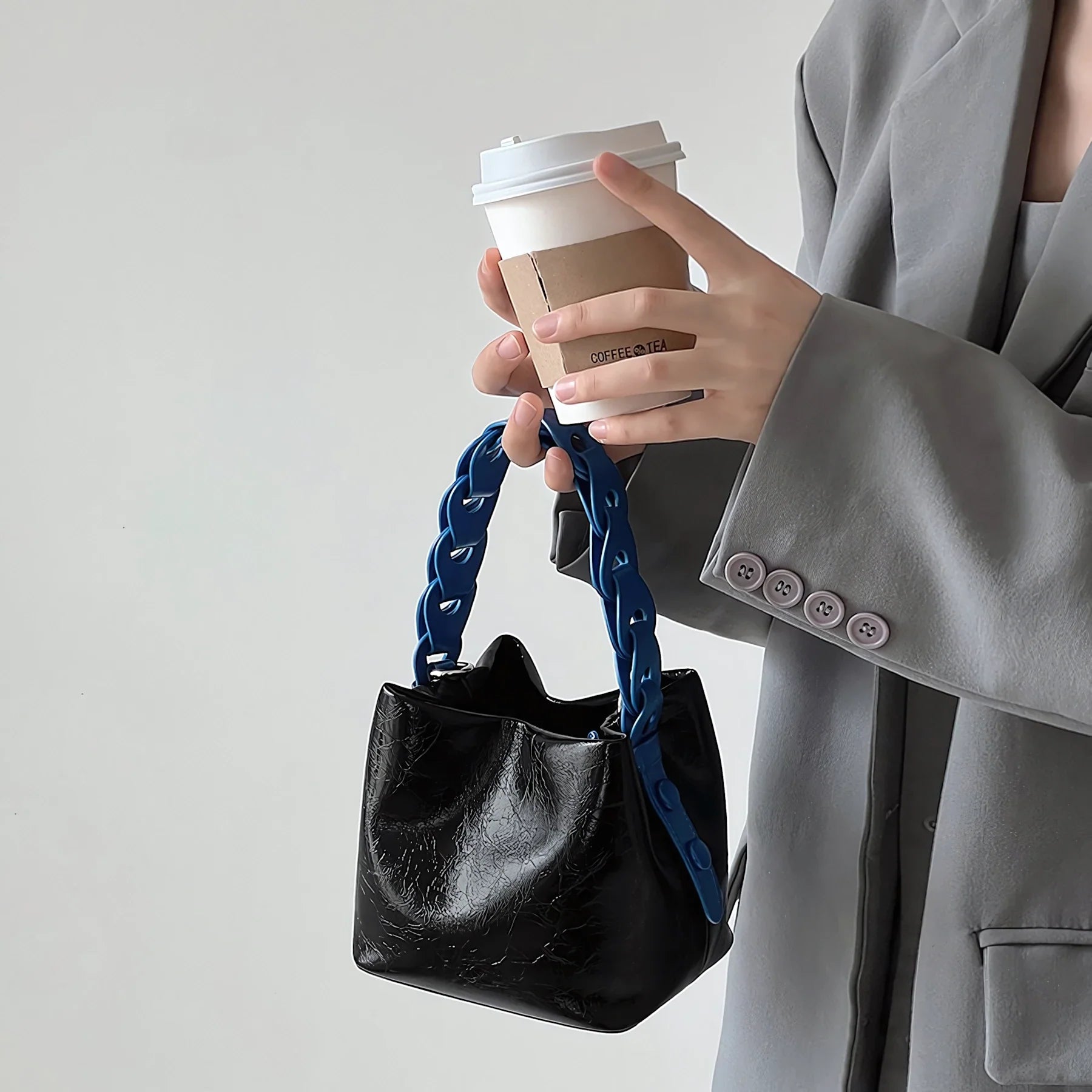 Coastal Glow - Glossy Bucket Bag