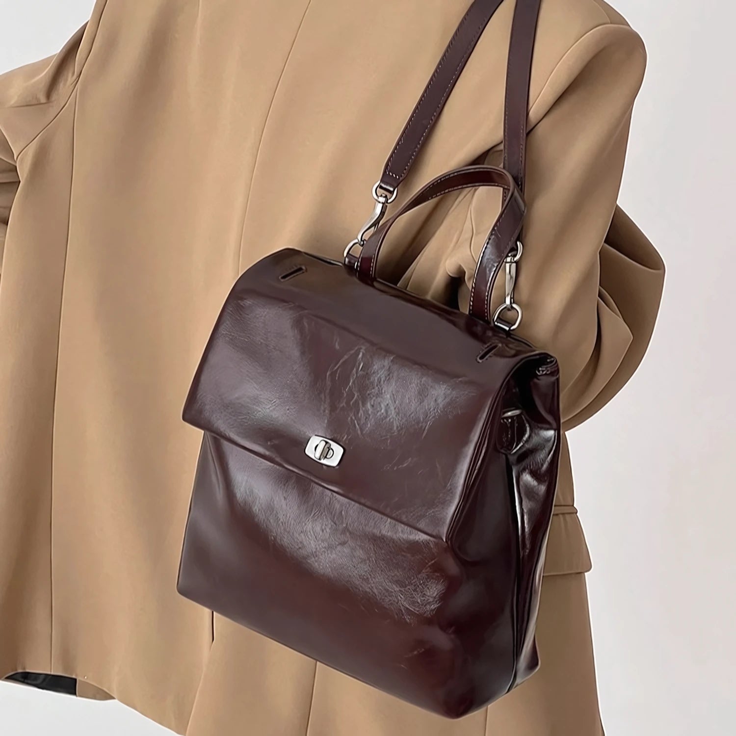 Library Hour – Glossed Convertible Backpack