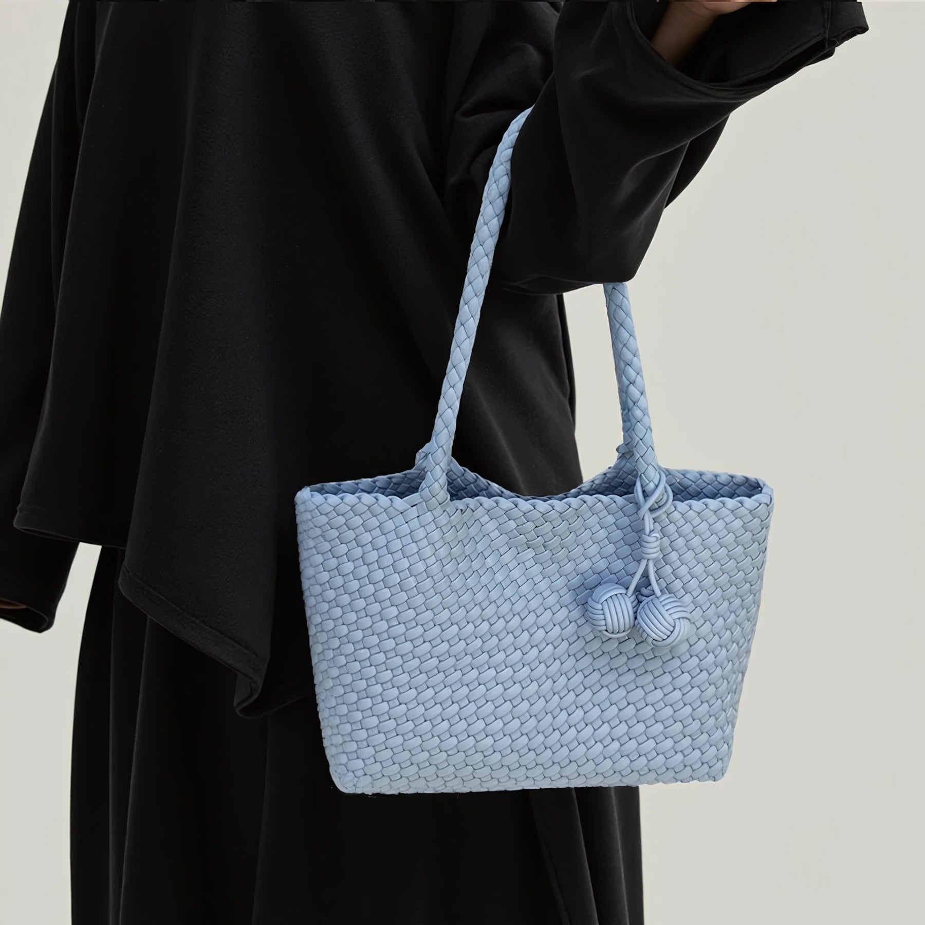 Everyday Muse – Woven Tote with Dual Charms