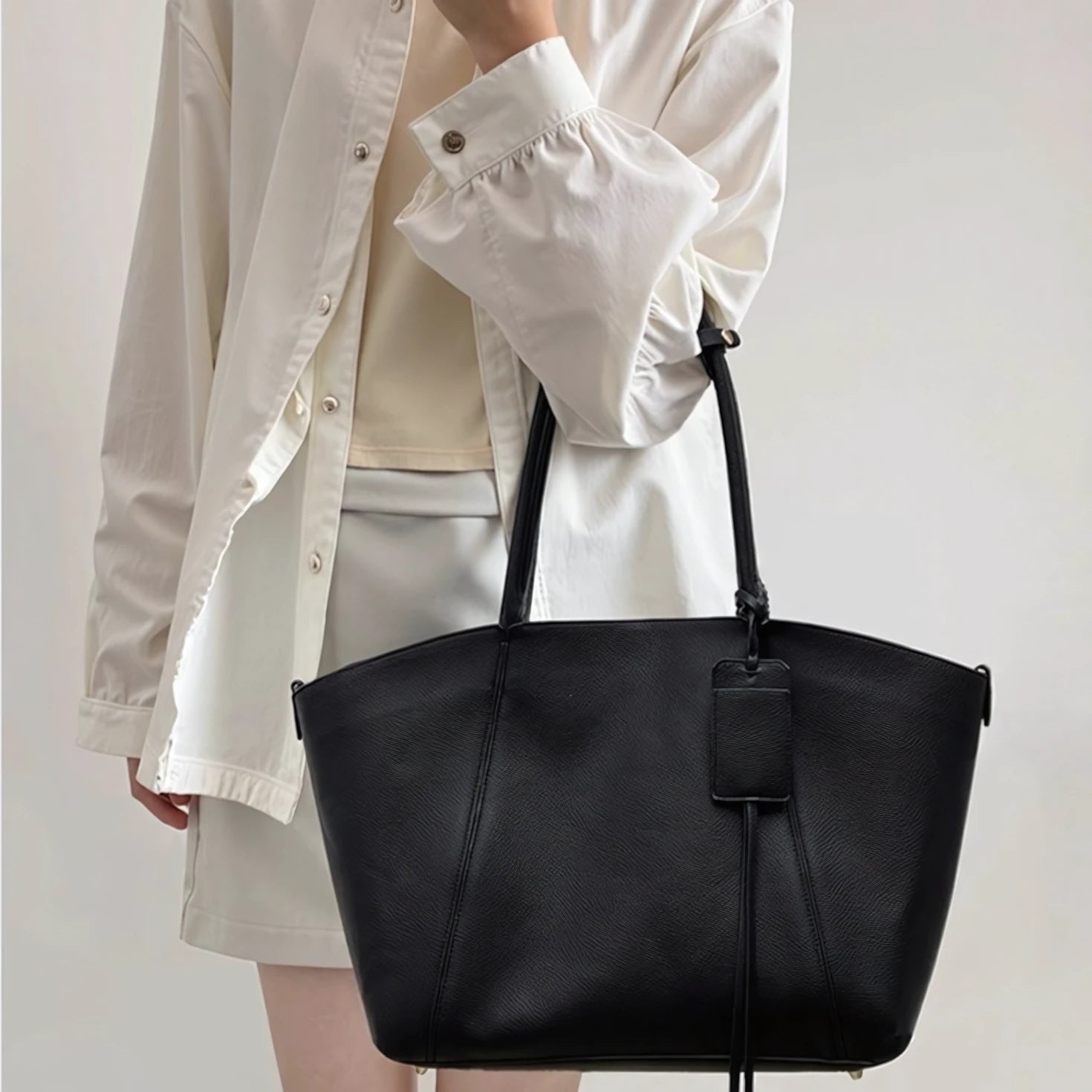 Art Weekend - Large Suede & Leather Panel Tote