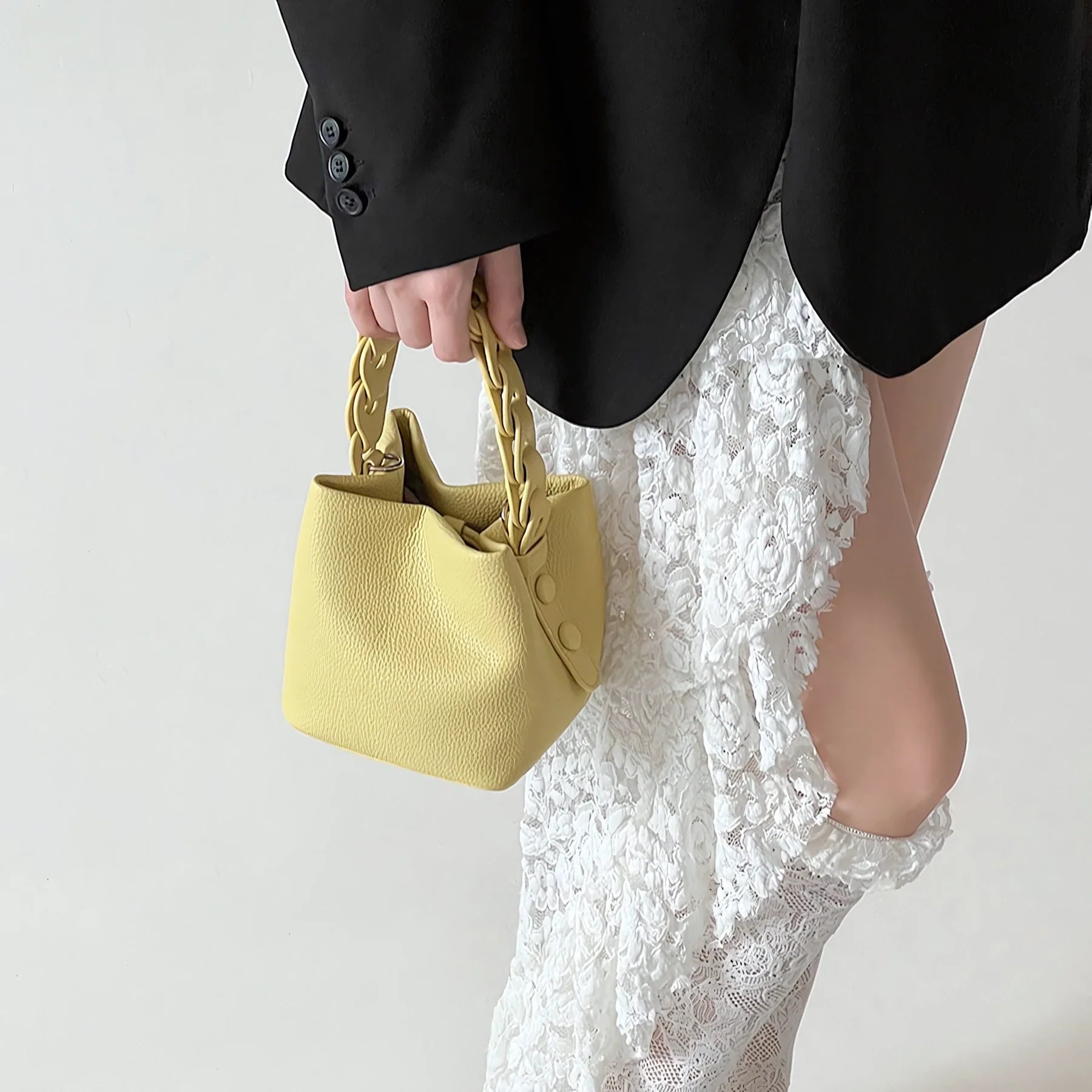 Whisper Soft - Braided Bucket Bag for Effortless Grace