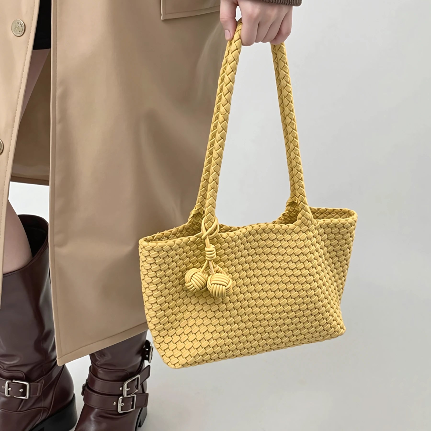 Everyday Muse – Woven Tote with Dual Charms