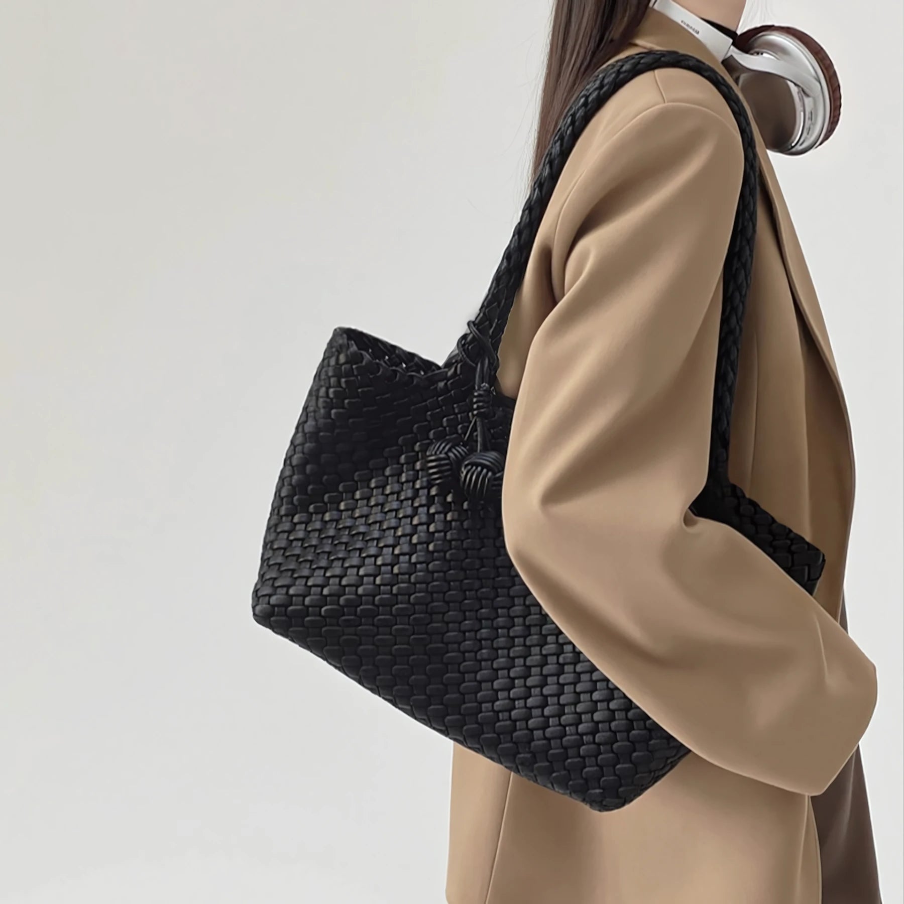 Everyday Muse – Woven Tote with Dual Charms