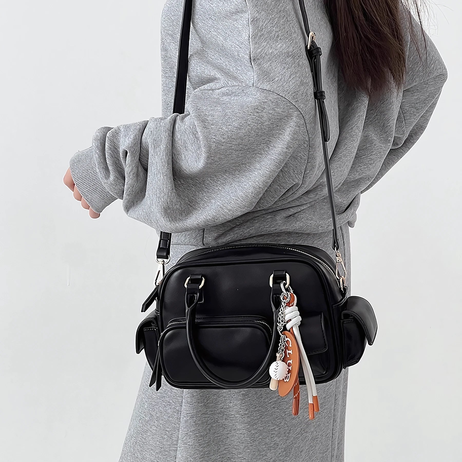 Cream Cookie Boston Bag