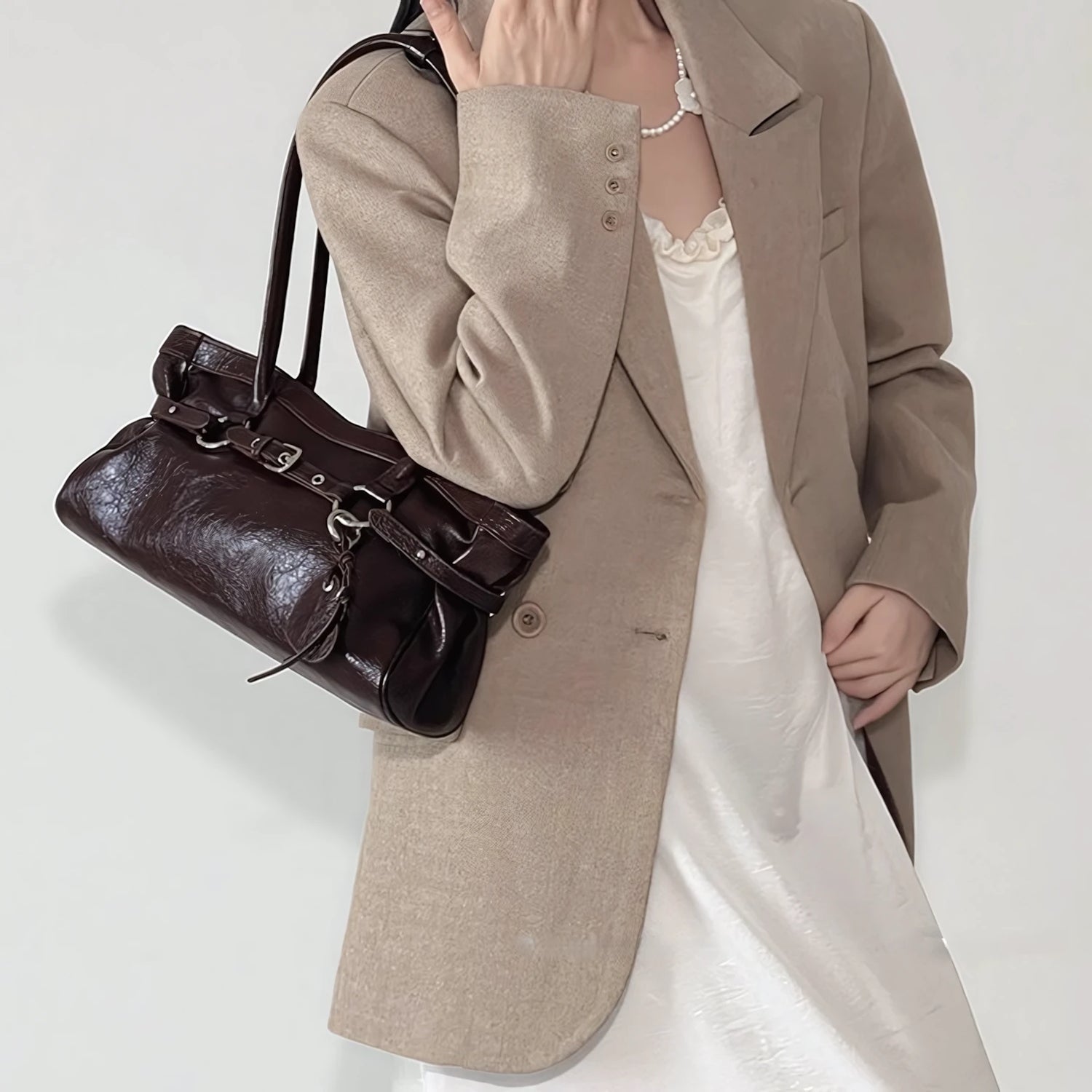 City Heartbelt – Glazed Leather Bowling Bag