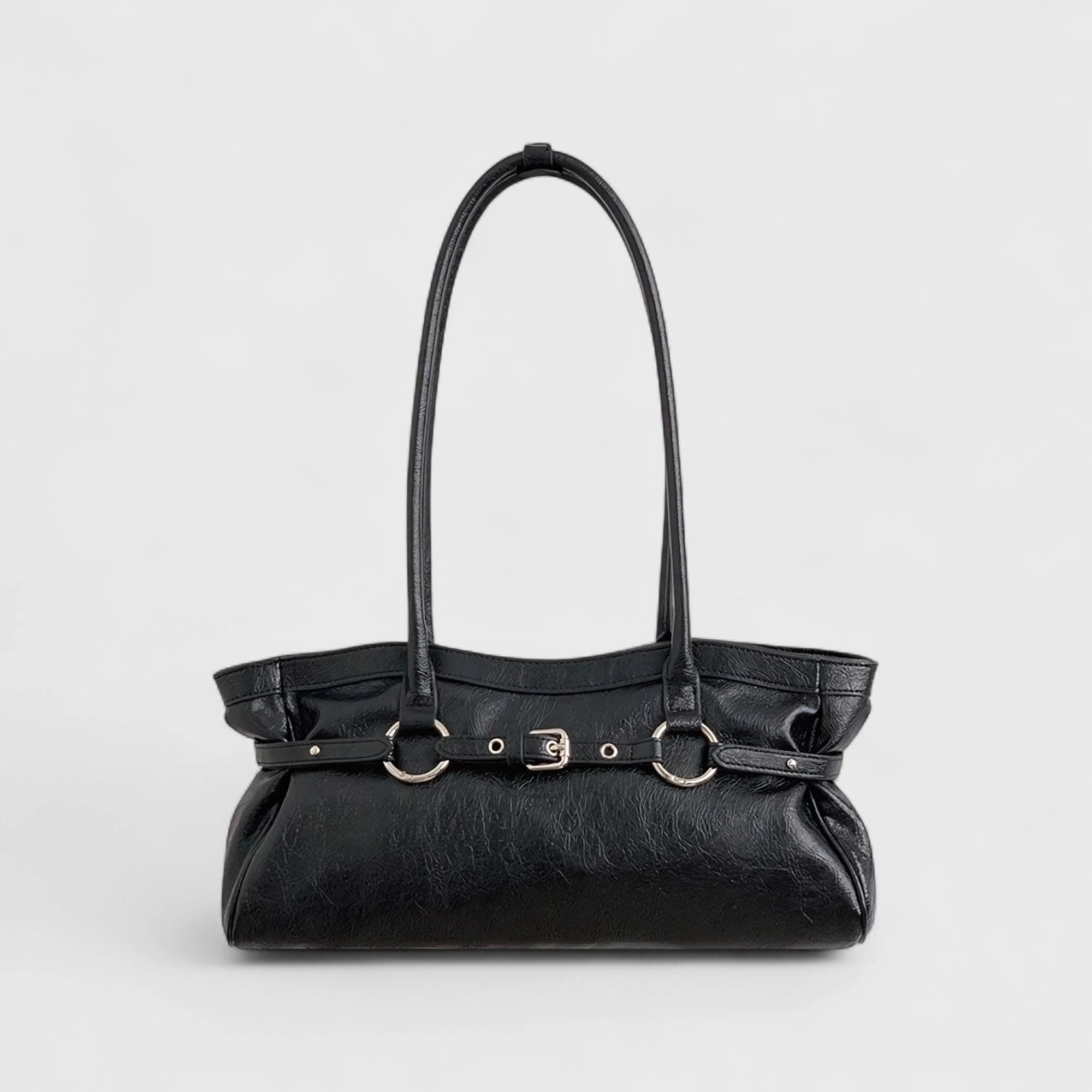 City Heartbelt – Glazed Leather Bowling Bag