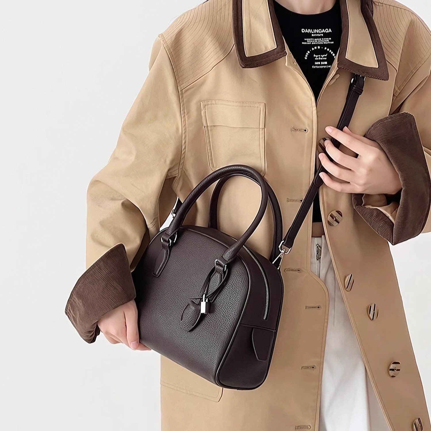 Arc Key - Pebbled Boston Bag