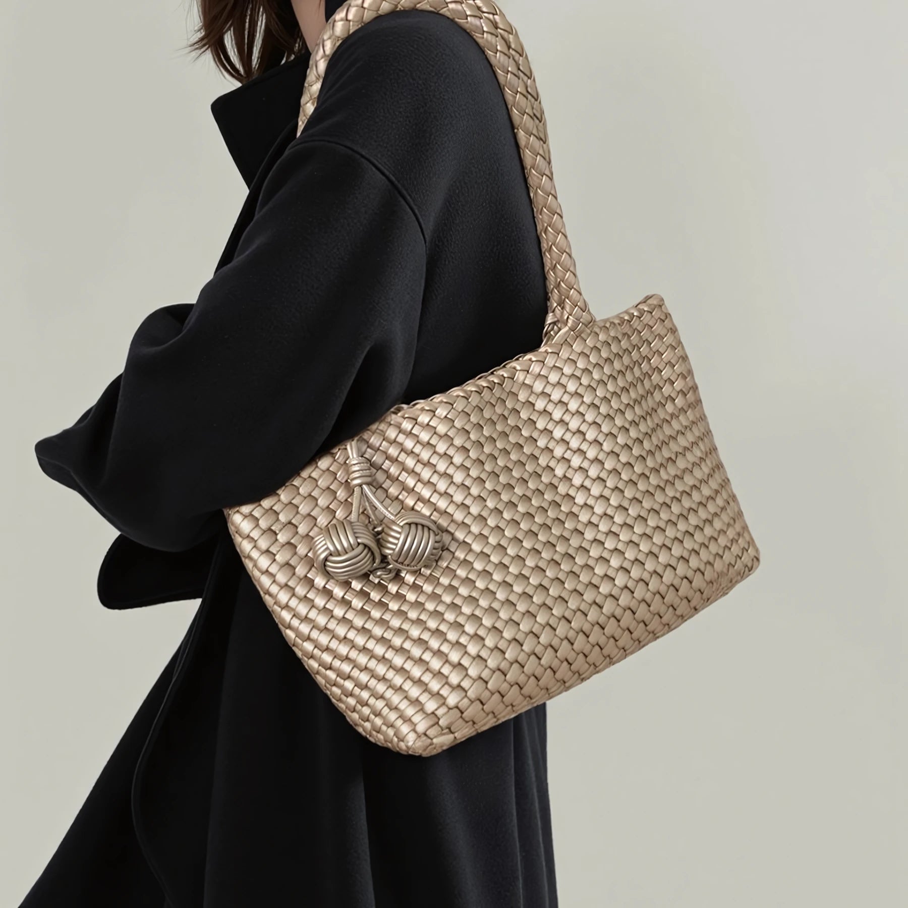 Everyday Muse – Woven Tote with Dual Charms