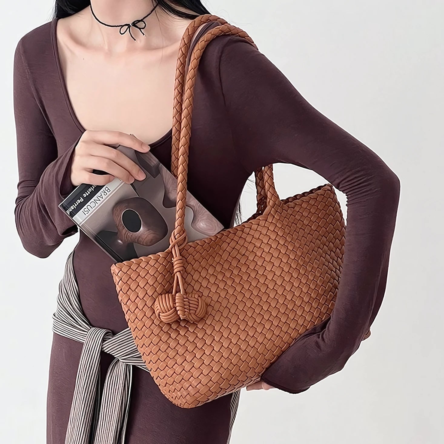 Everyday Muse – Woven Tote with Dual Charms
