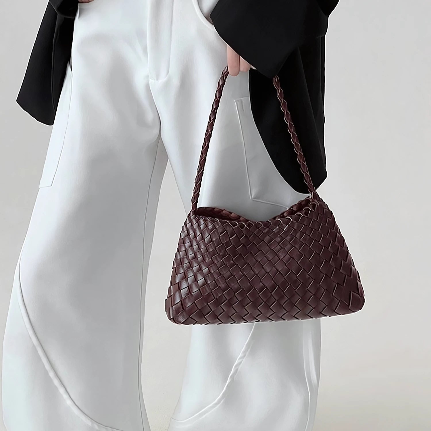 Caramel Canelé – Structured Woven Shoulder Bag