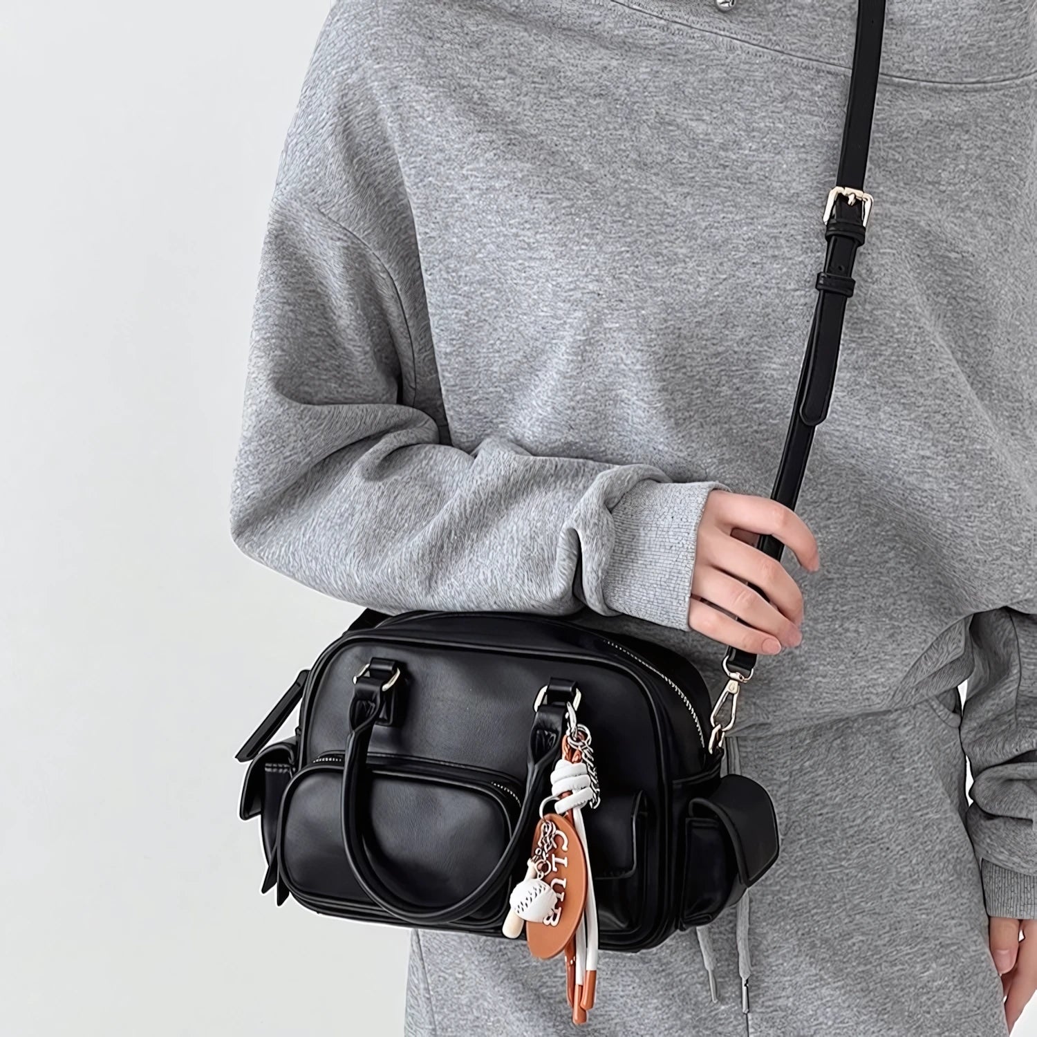 Cream Cookie Boston Bag