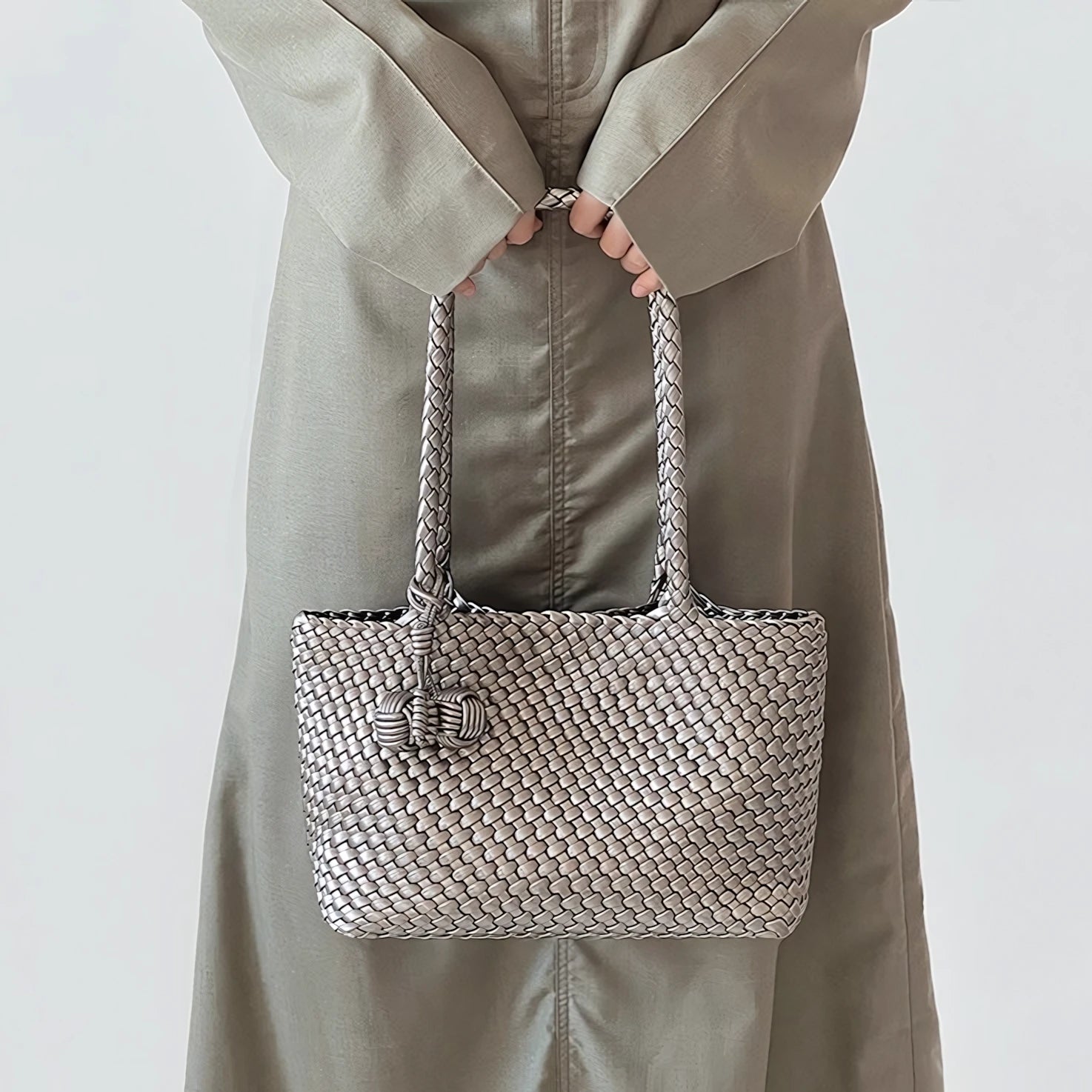 Everyday Muse – Woven Tote with Dual Charms