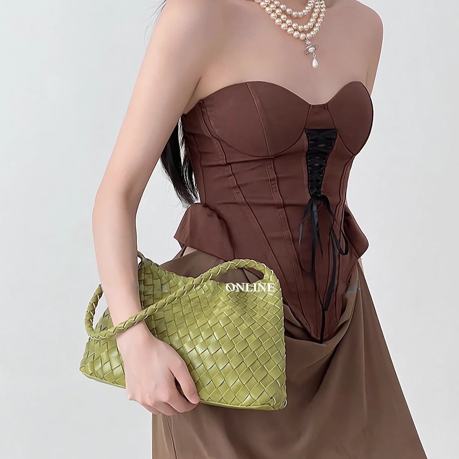 Caramel Canelé – Structured Woven Shoulder Bag