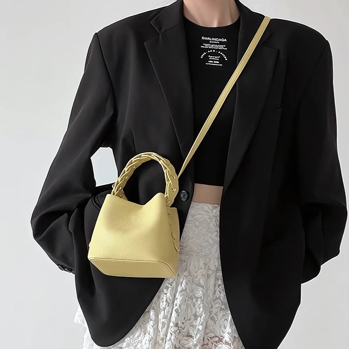 Whisper Soft - Braided Bucket Bag for Effortless Grace