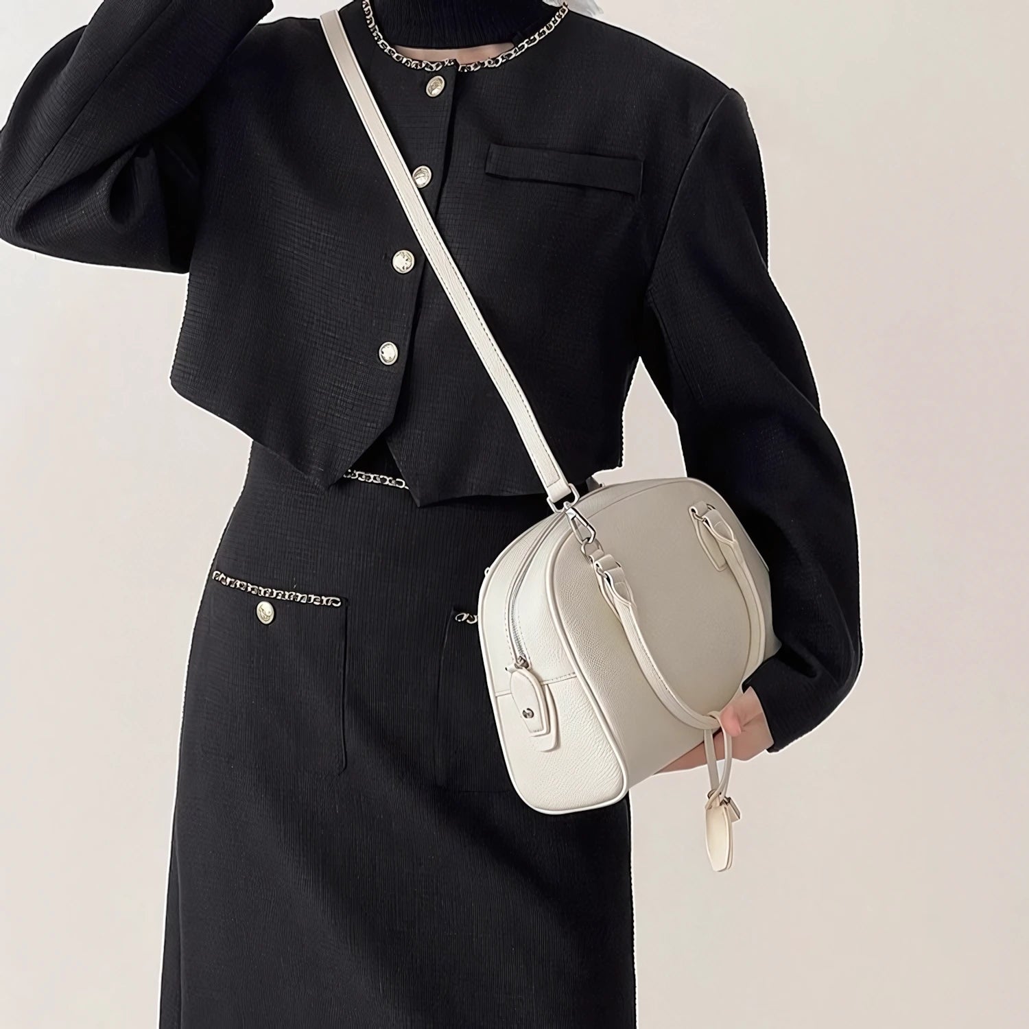 Arc Key - Pebbled Boston Bag