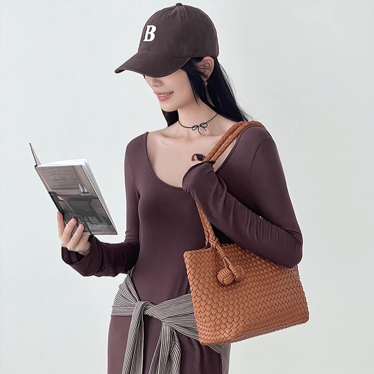 Everyday Muse – Woven Tote with Dual Charms