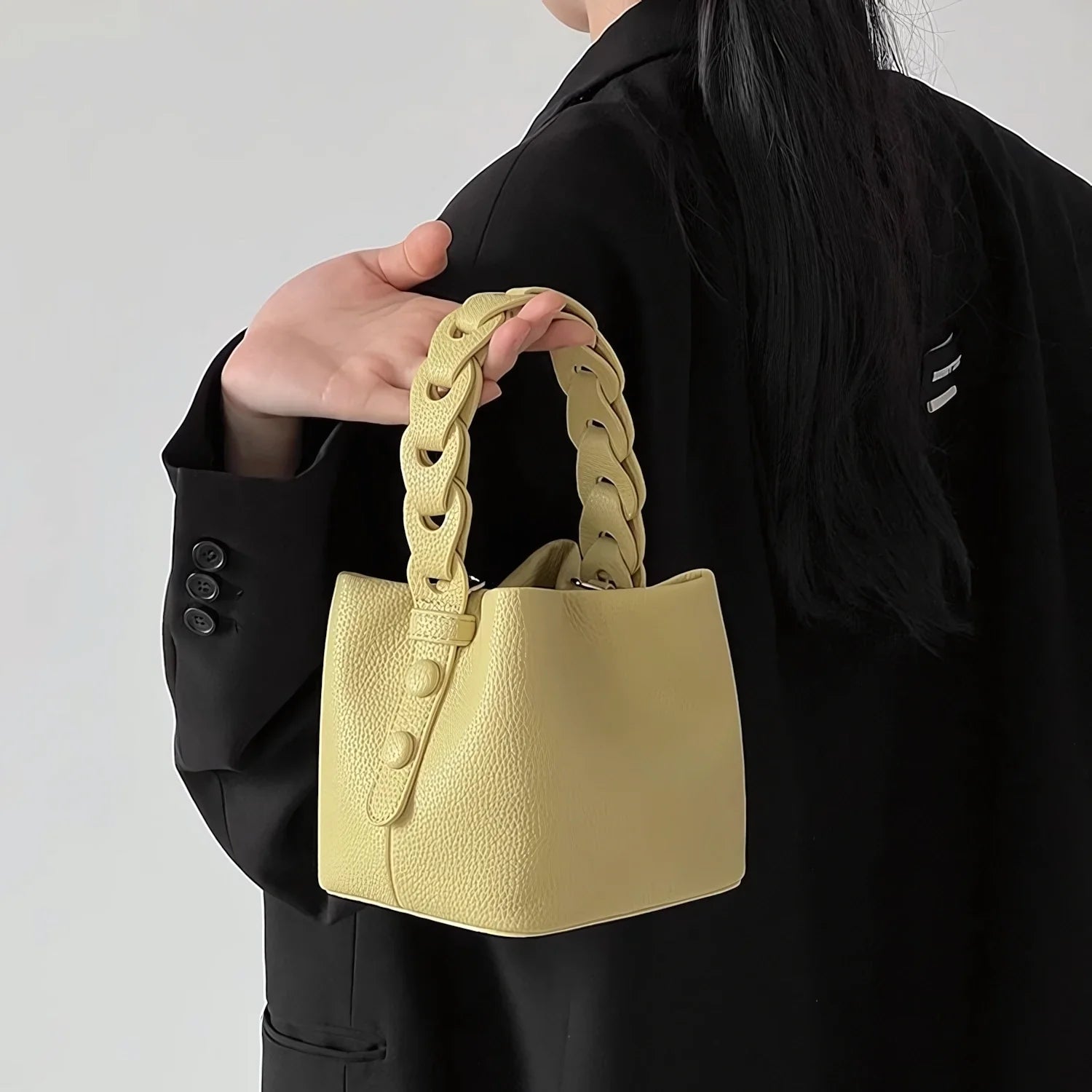 Whisper Soft - Braided Bucket Bag for Effortless Grace
