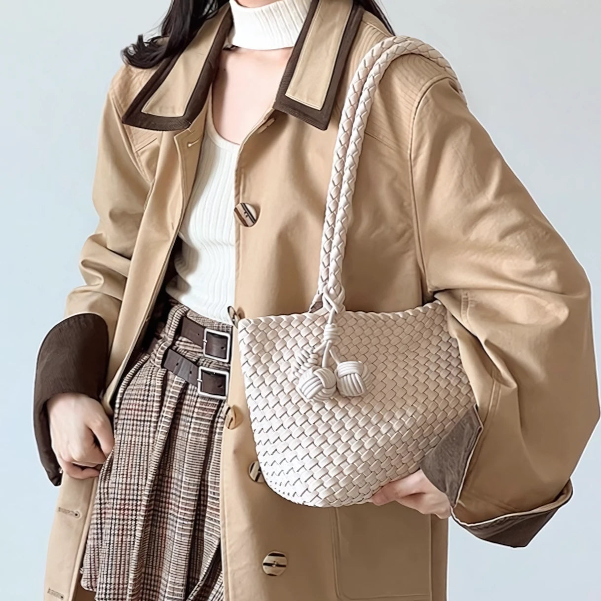 Everyday Muse – Woven Tote with Dual Charms