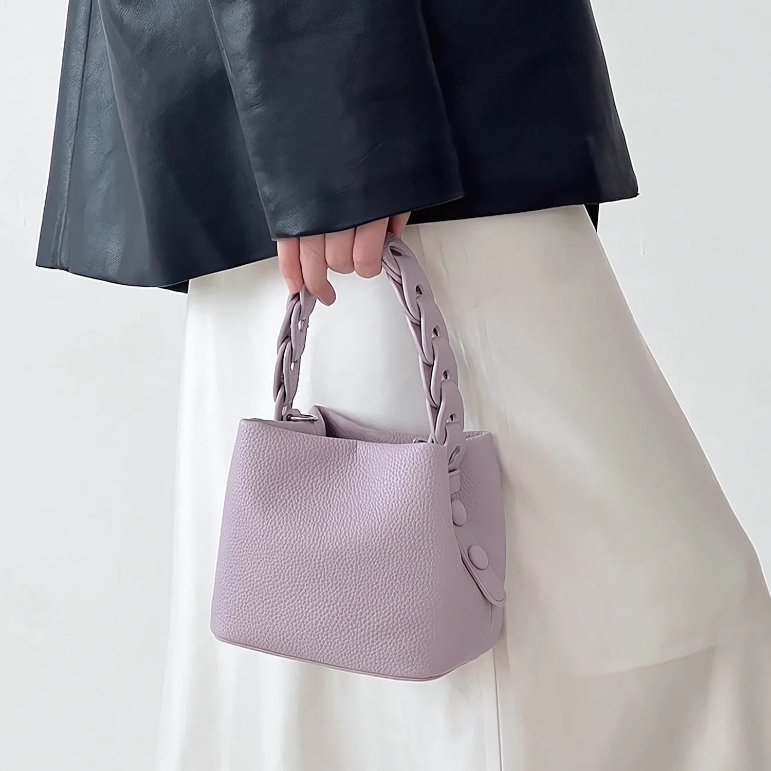 Whisper Soft - Braided Bucket Bag for Effortless Grace