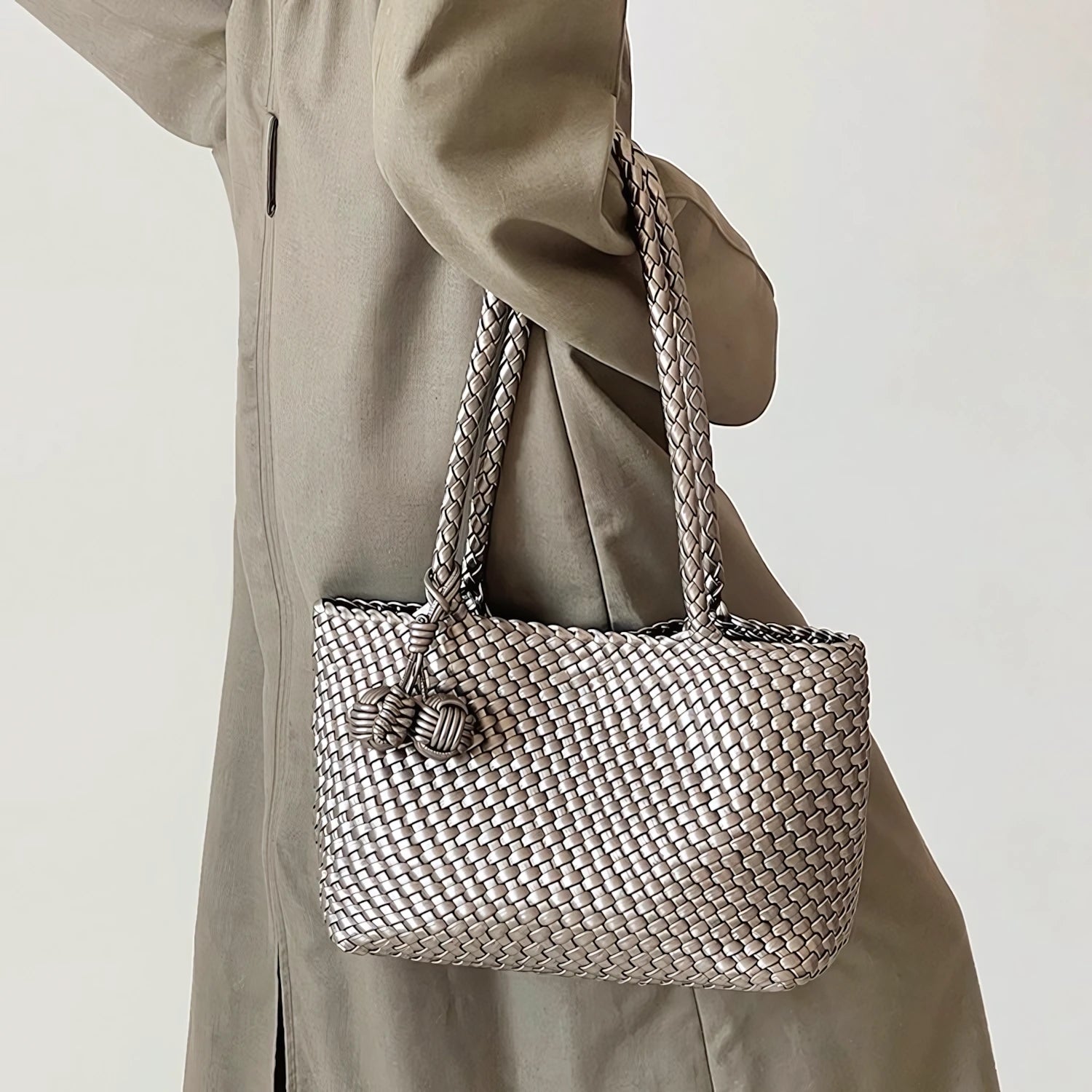 Everyday Muse – Woven Tote with Dual Charms