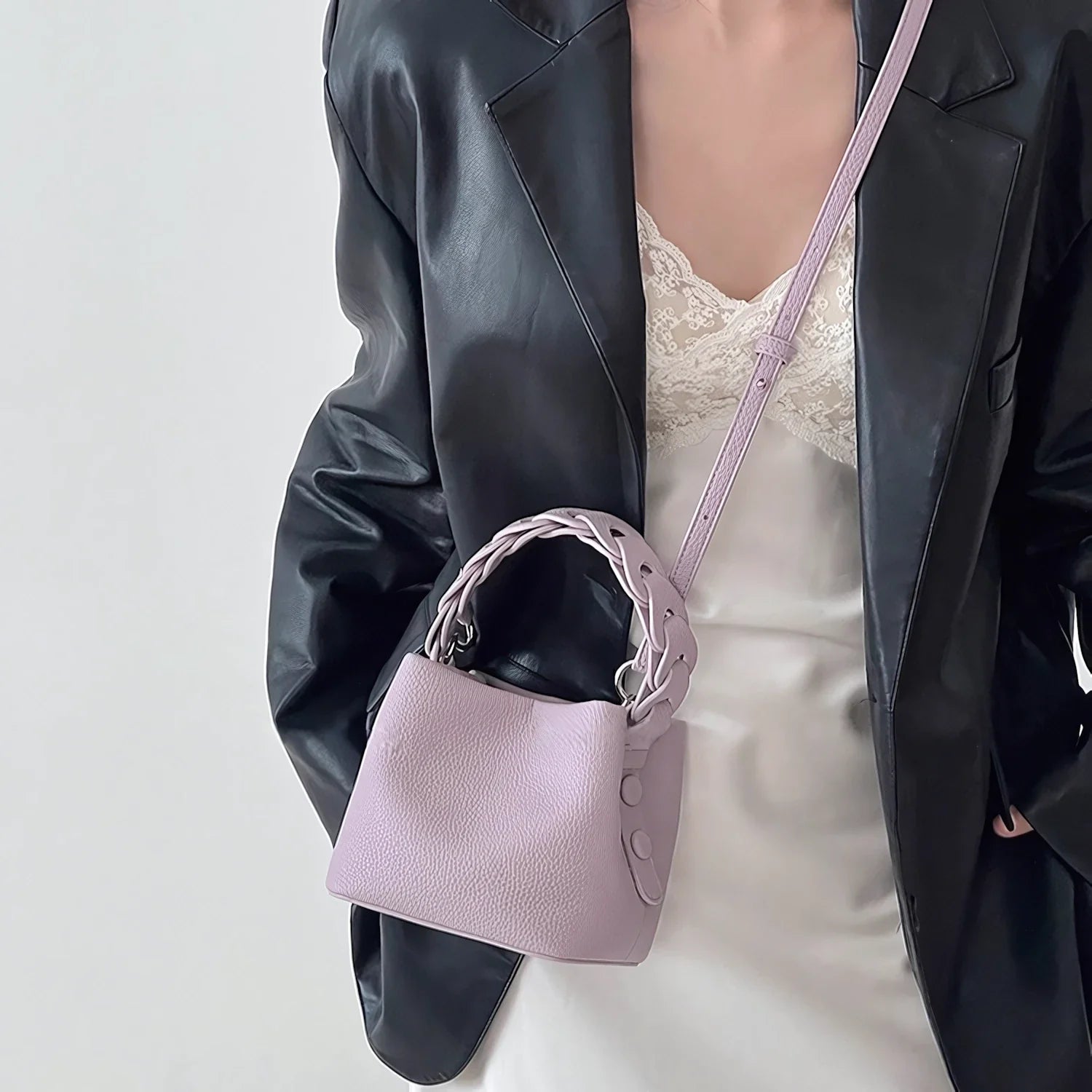 Whisper Soft - Braided Bucket Bag for Effortless Grace