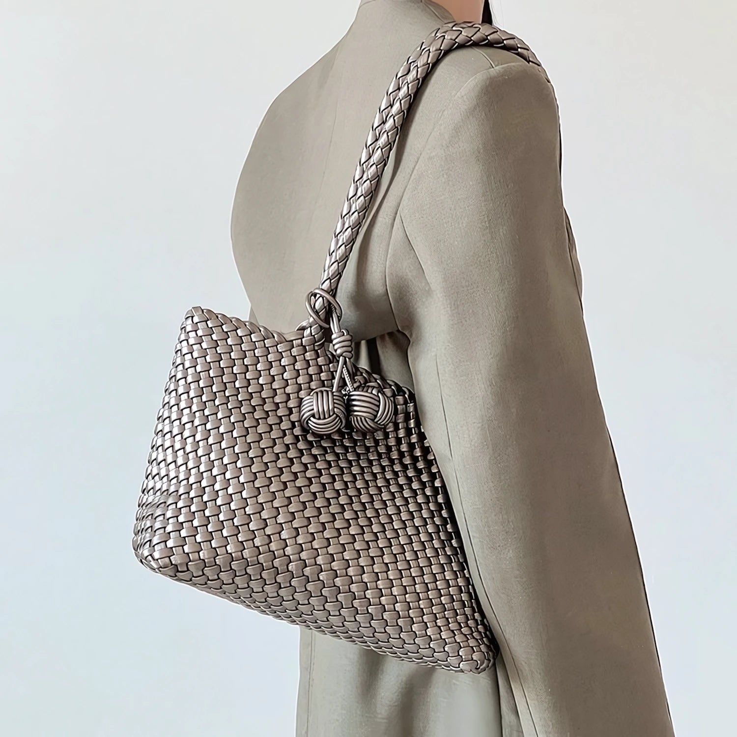 Everyday Muse – Woven Tote with Dual Charms