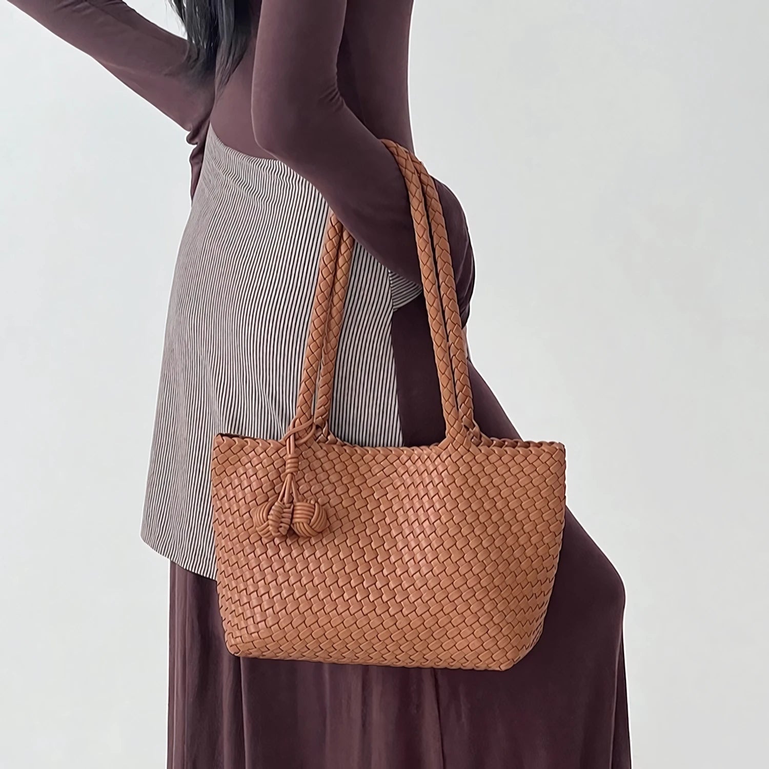Everyday Muse – Woven Tote with Dual Charms