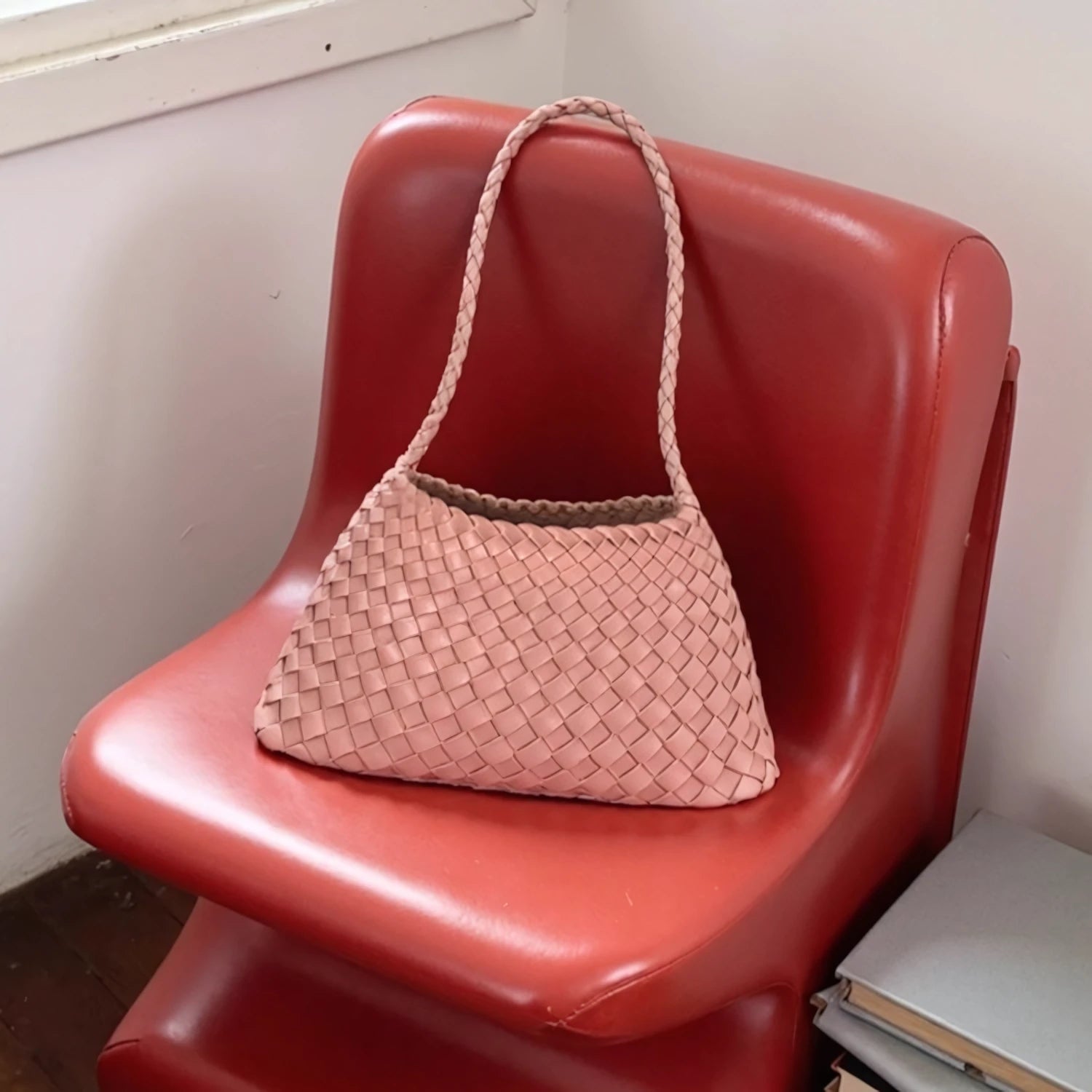 Caramel Canelé – Structured Woven Shoulder Bag