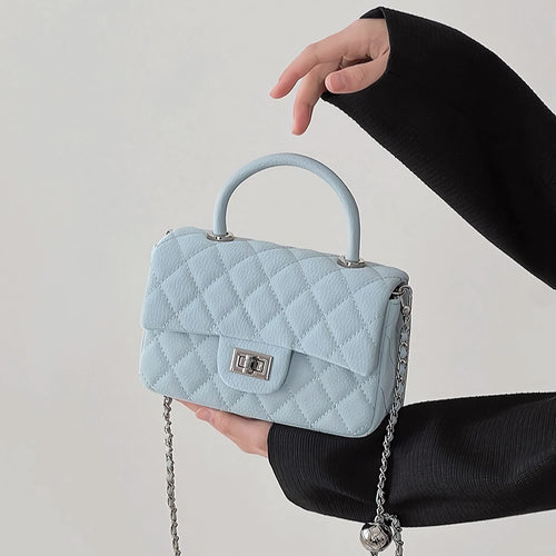 Chic Quilted Chain Crossbody Box Bag