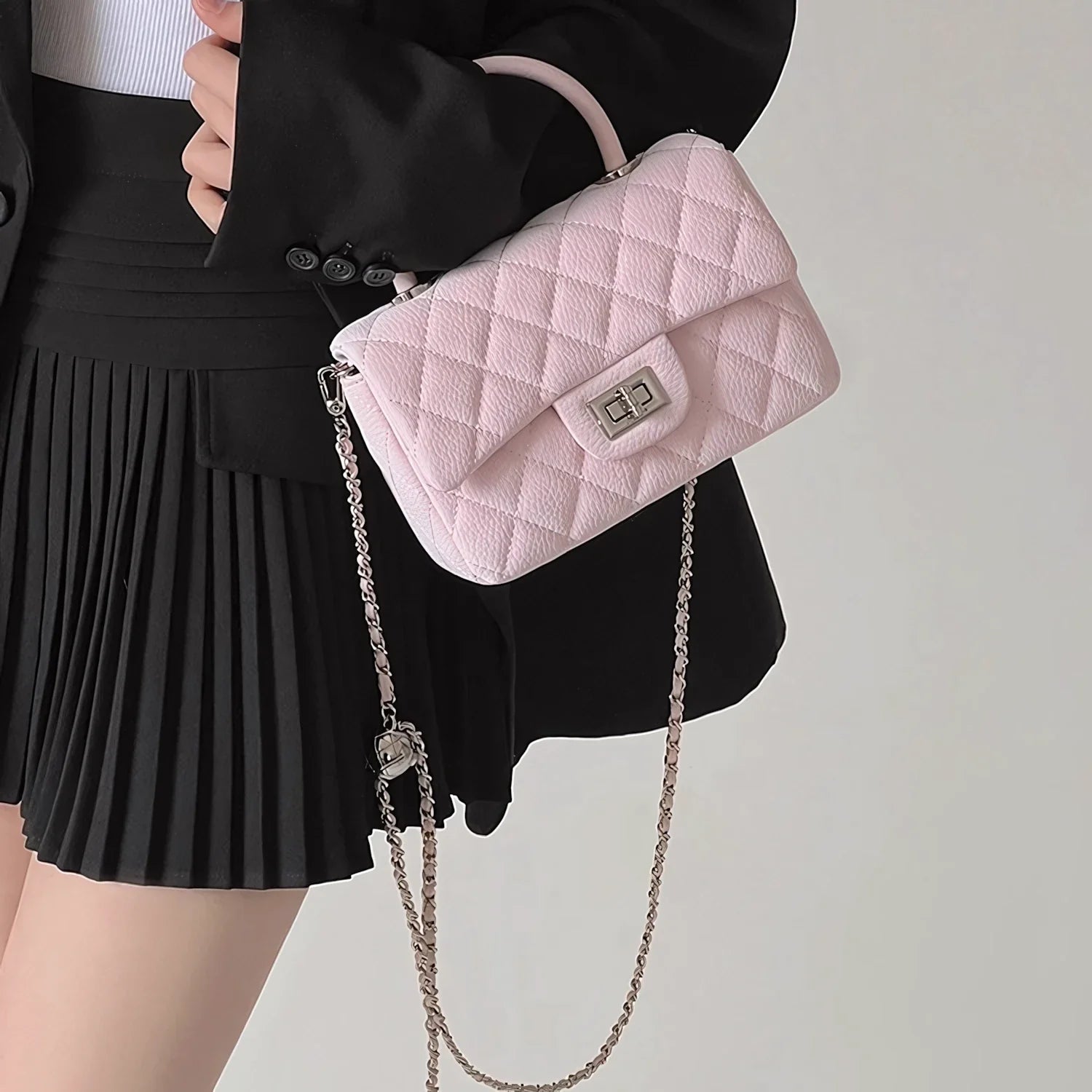 Chic Quilted Chain Crossbody Box Bag
