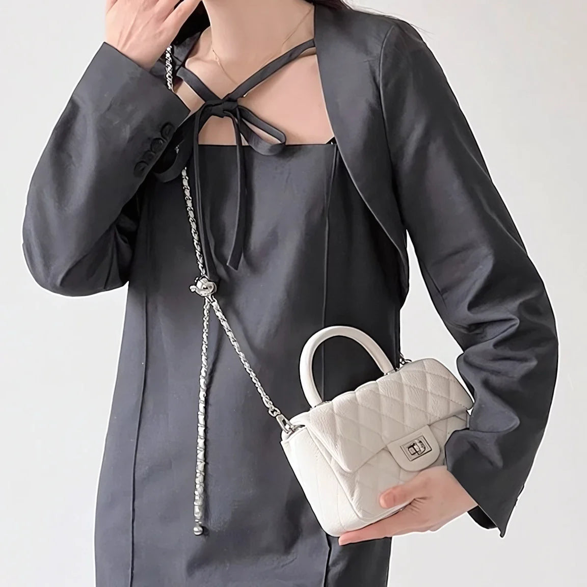 Chic Quilted Chain Crossbody Box Bag
