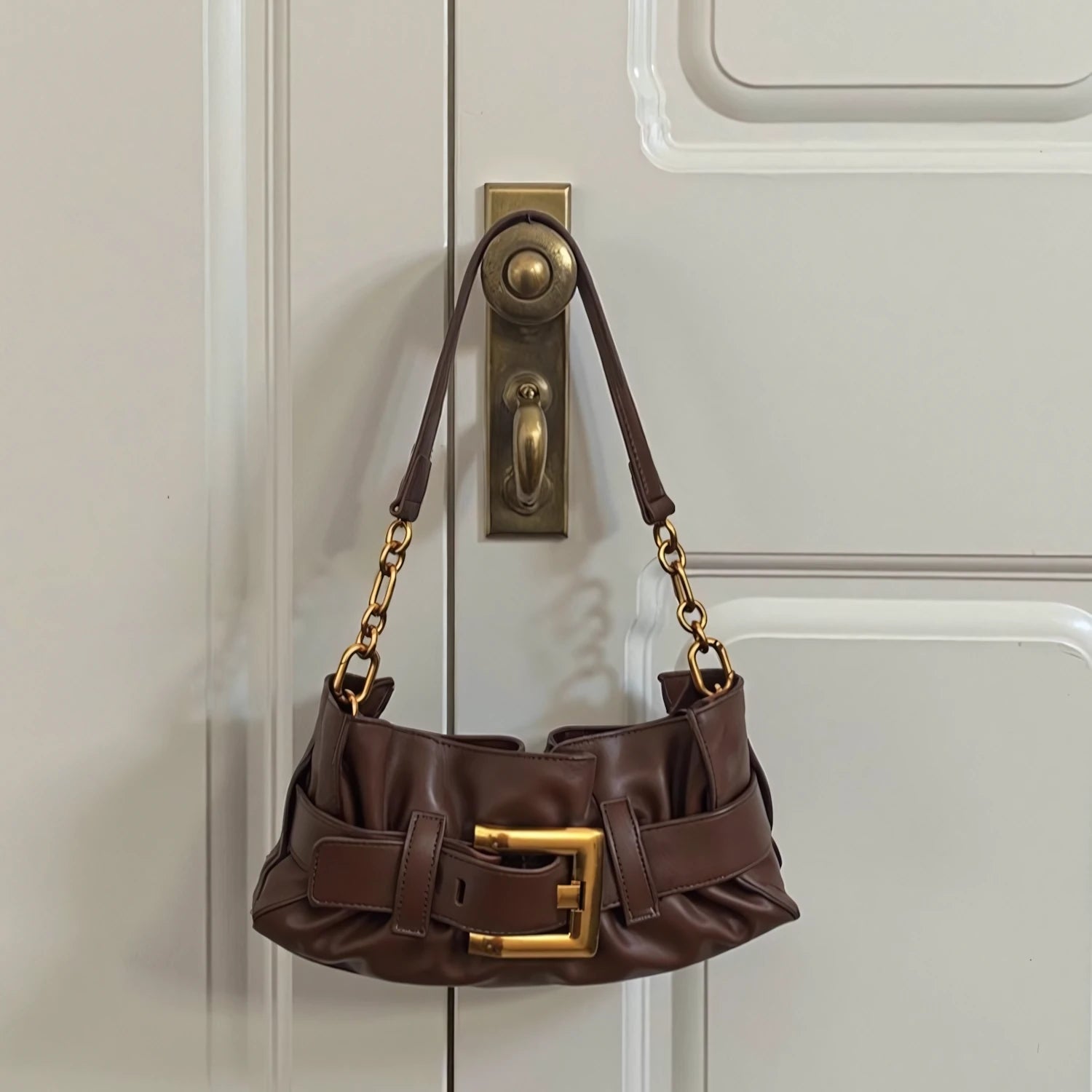 Croissant Fold – Pleated Leather Shoulder Bag