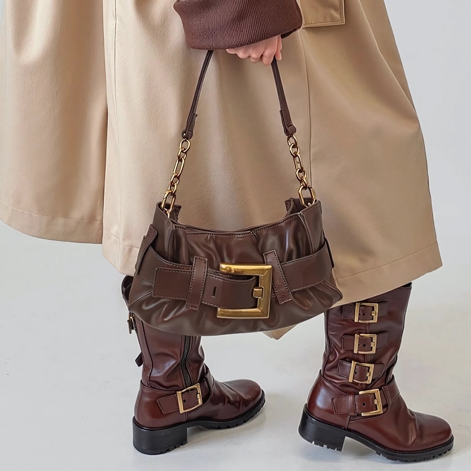 Croissant Fold – Pleated Leather Shoulder Bag