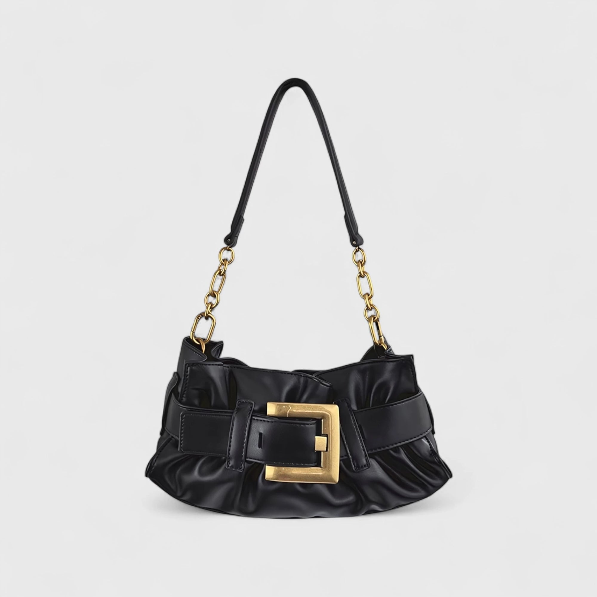 Croissant Fold – Pleated Leather Shoulder Bag