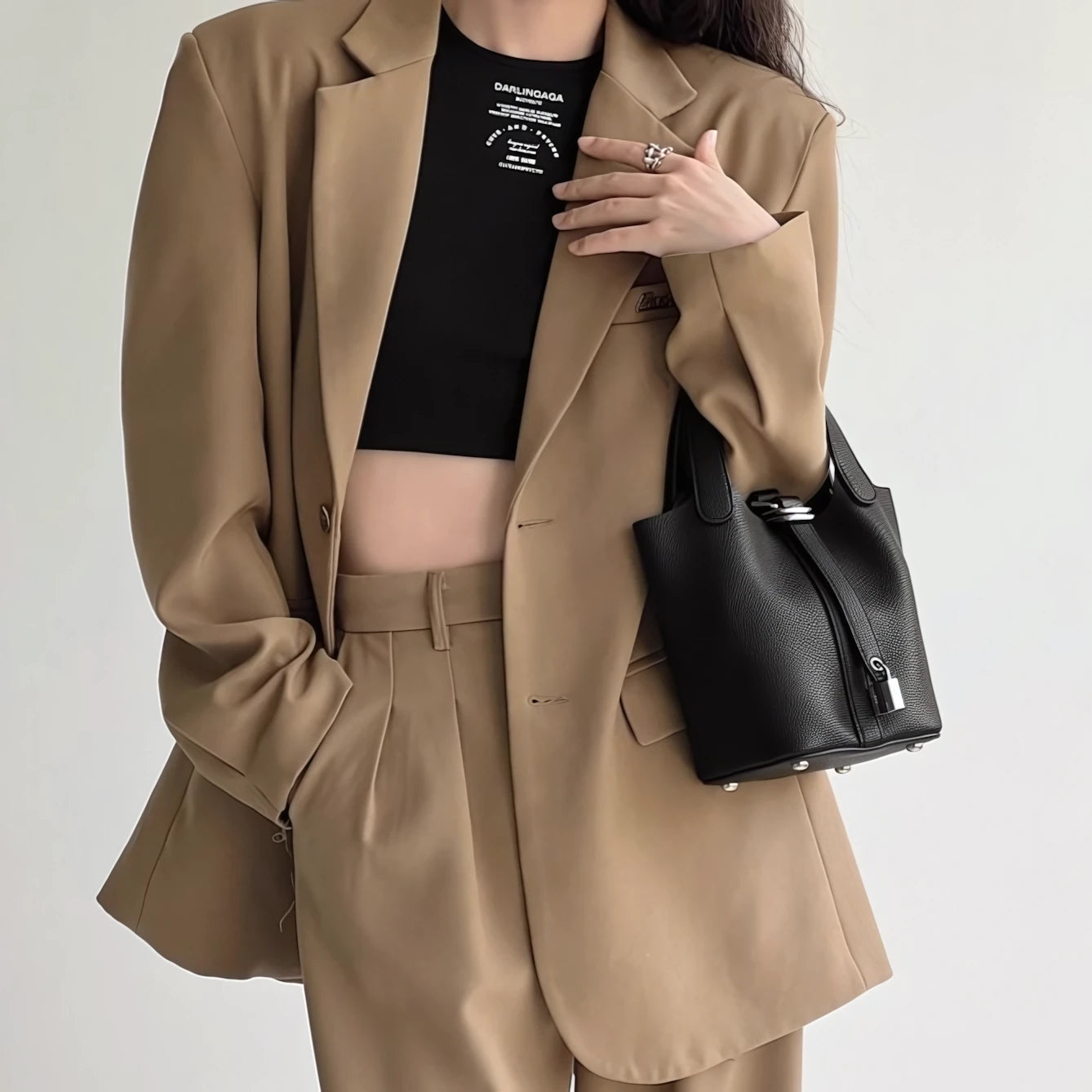 Soft Power in a Handle - Luxe Litchi Bucket Bag